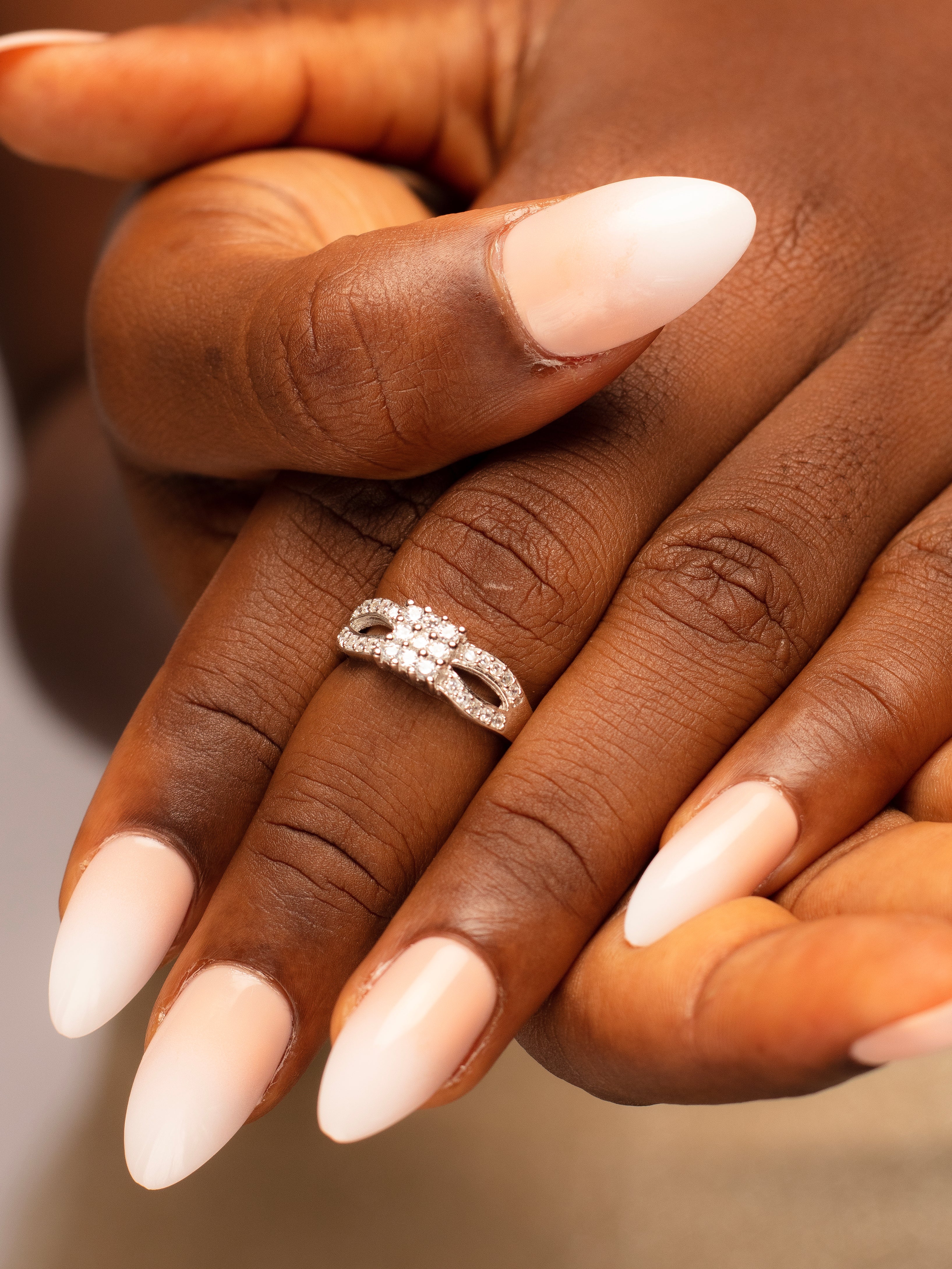 Irresistible Sparkling Sterling Silver Engagement ring