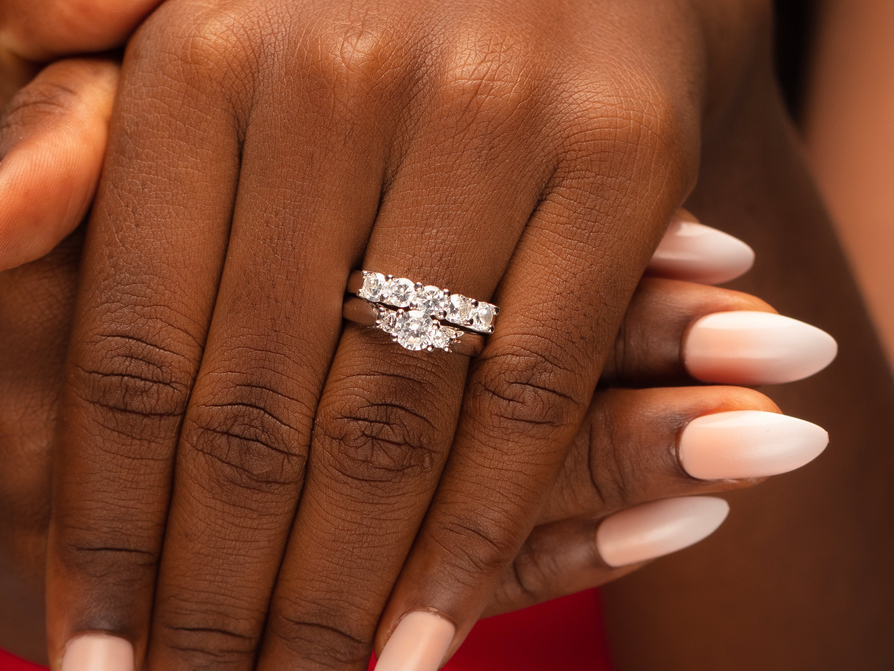 Elegant Radiant Sterling Silver Bridal set