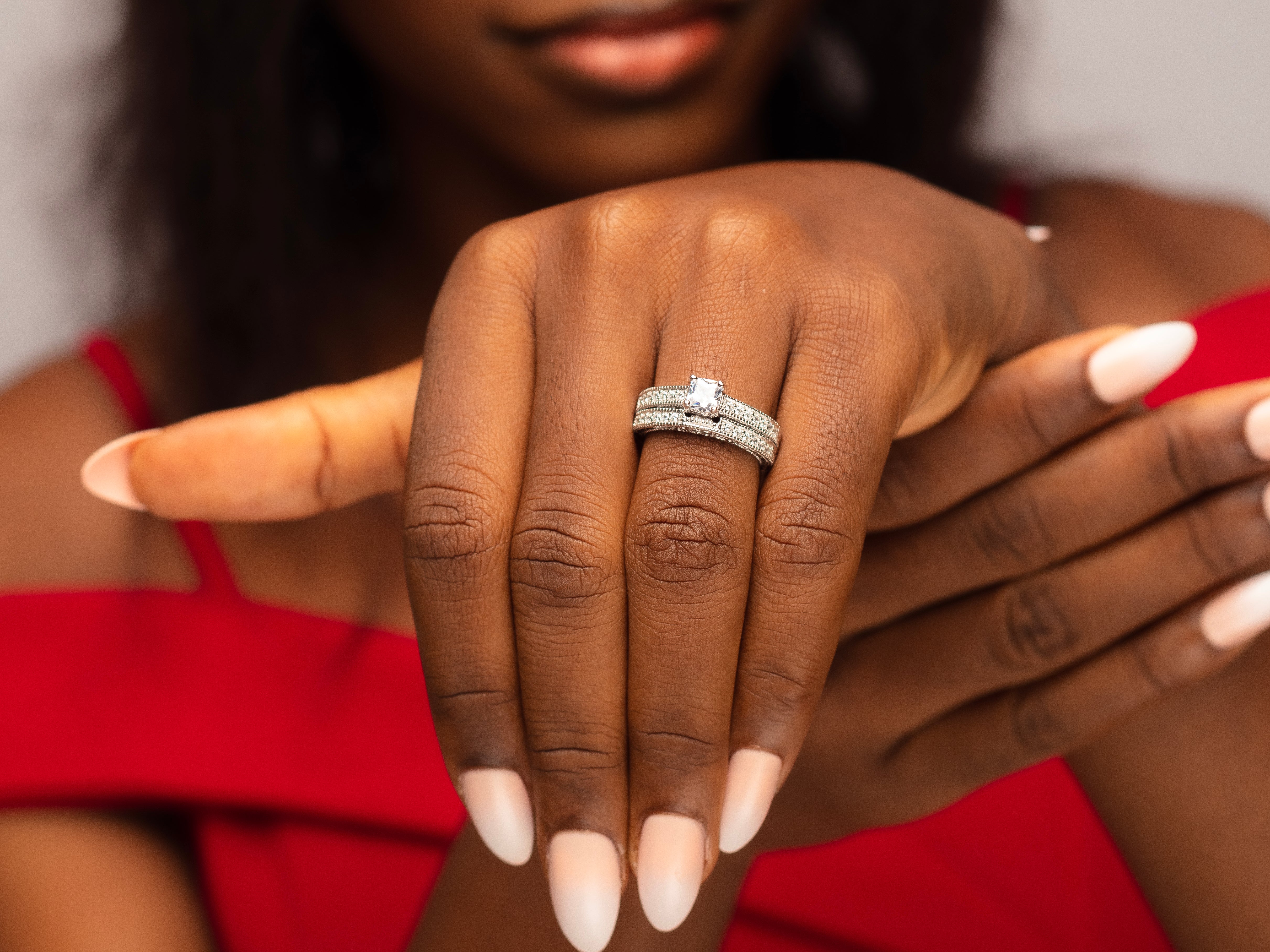 AB Unique Sterling Silver Bridal set