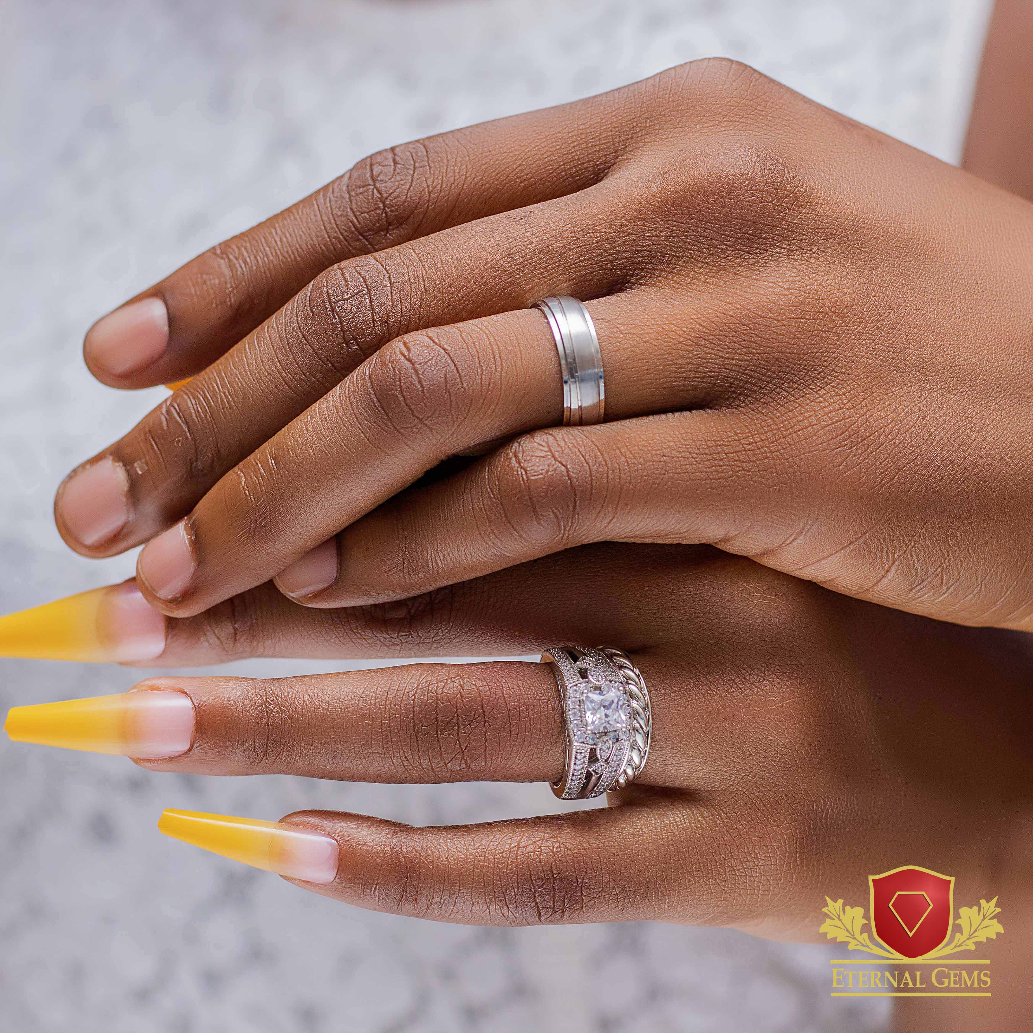 Rebecca Exquisite Sterling Silver Wedding Set