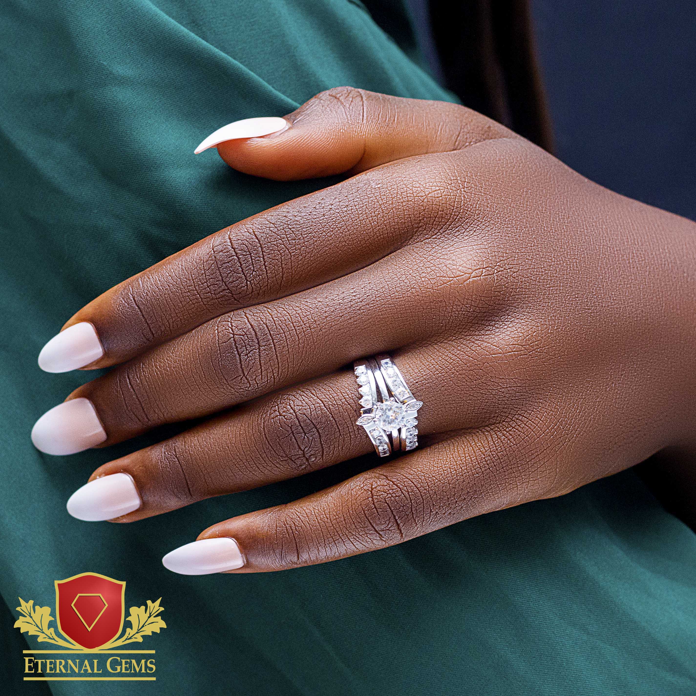 Leo's Elegance Exquisite Sterling Silver Bridal Set