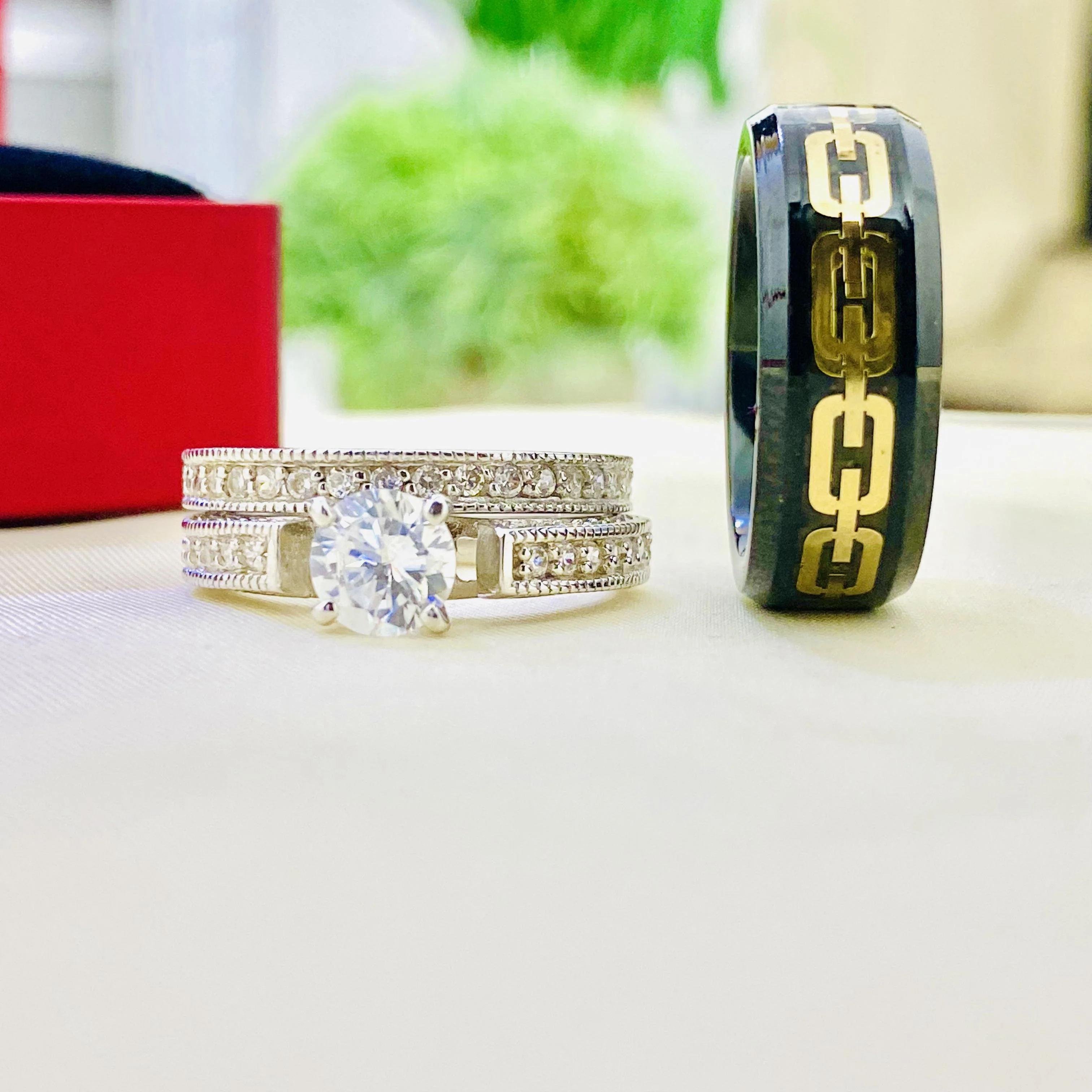 Zara Silver wedding set