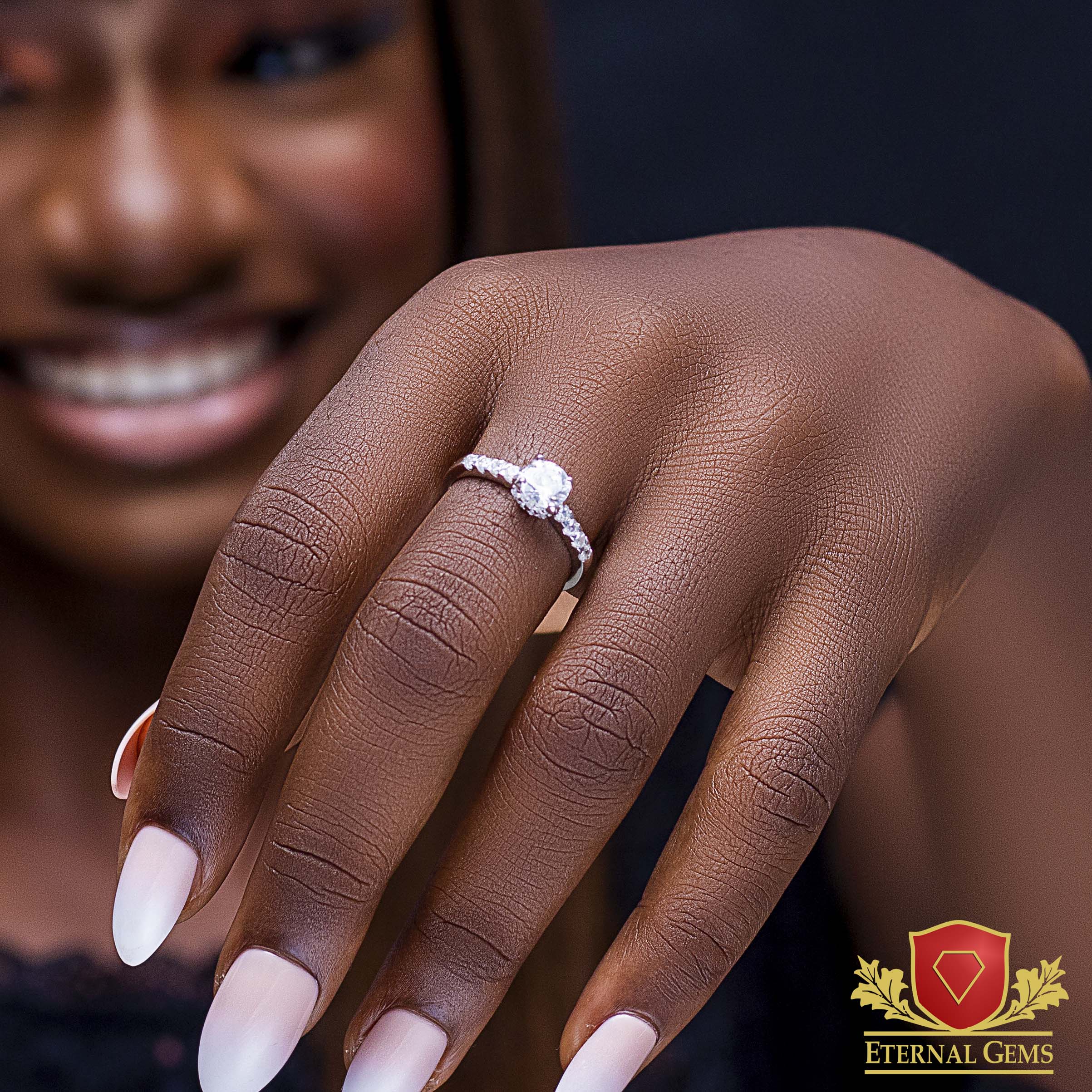 Lope's Elegance Exquisite Sterling Silver Engagement Ring