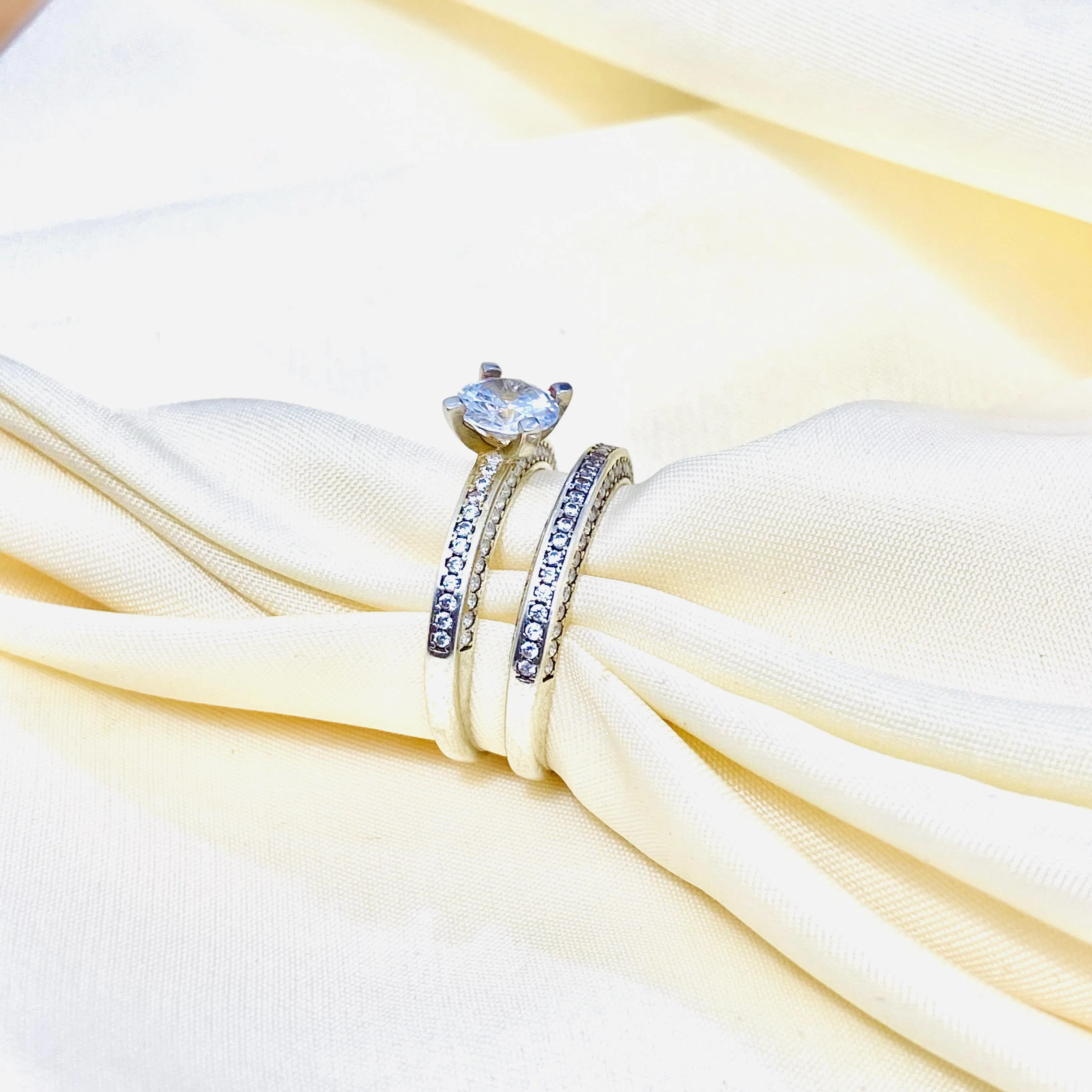 Stunning Silver Bridal set is the perfect set