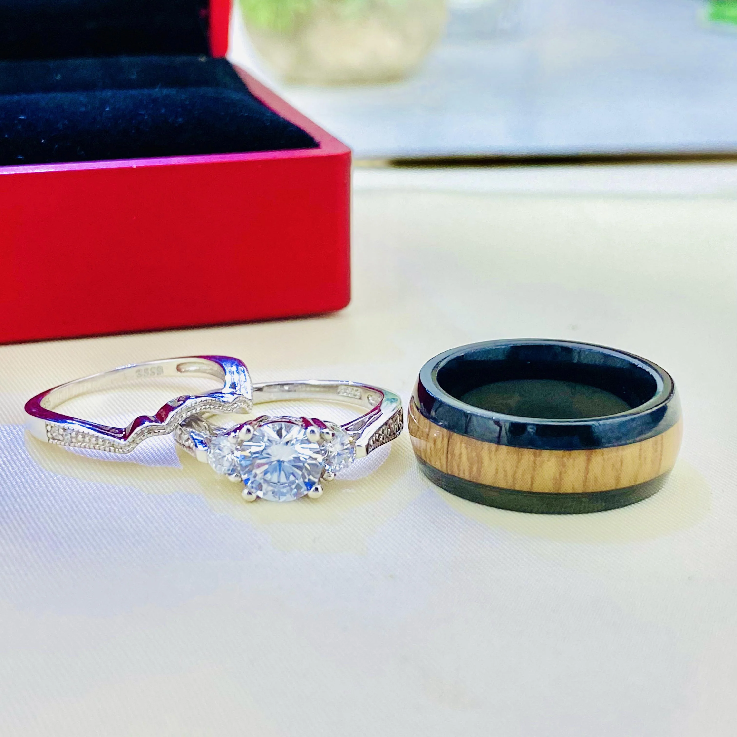 Catalina Silver wedding set