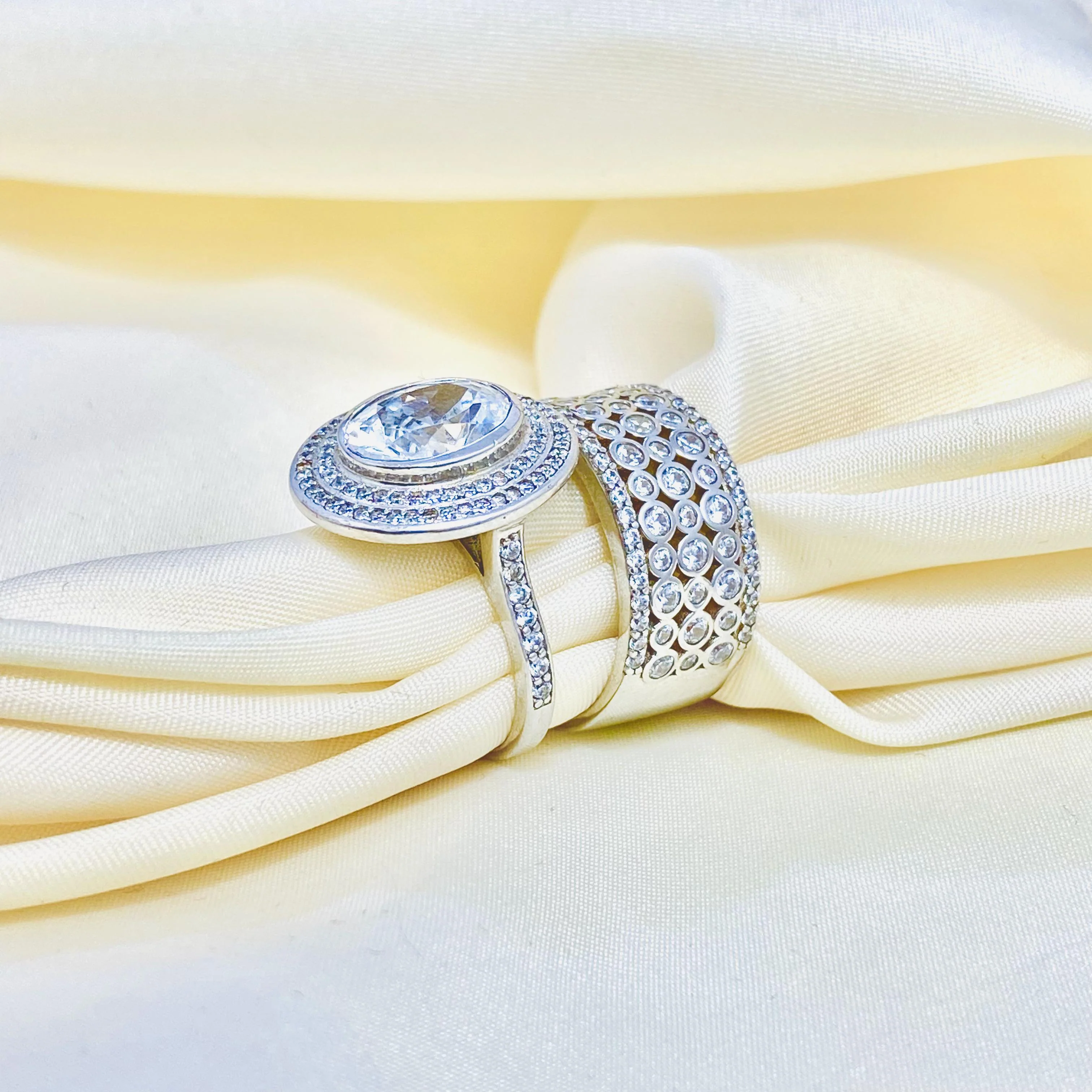Stunning Silver Bridal set is the perfect set