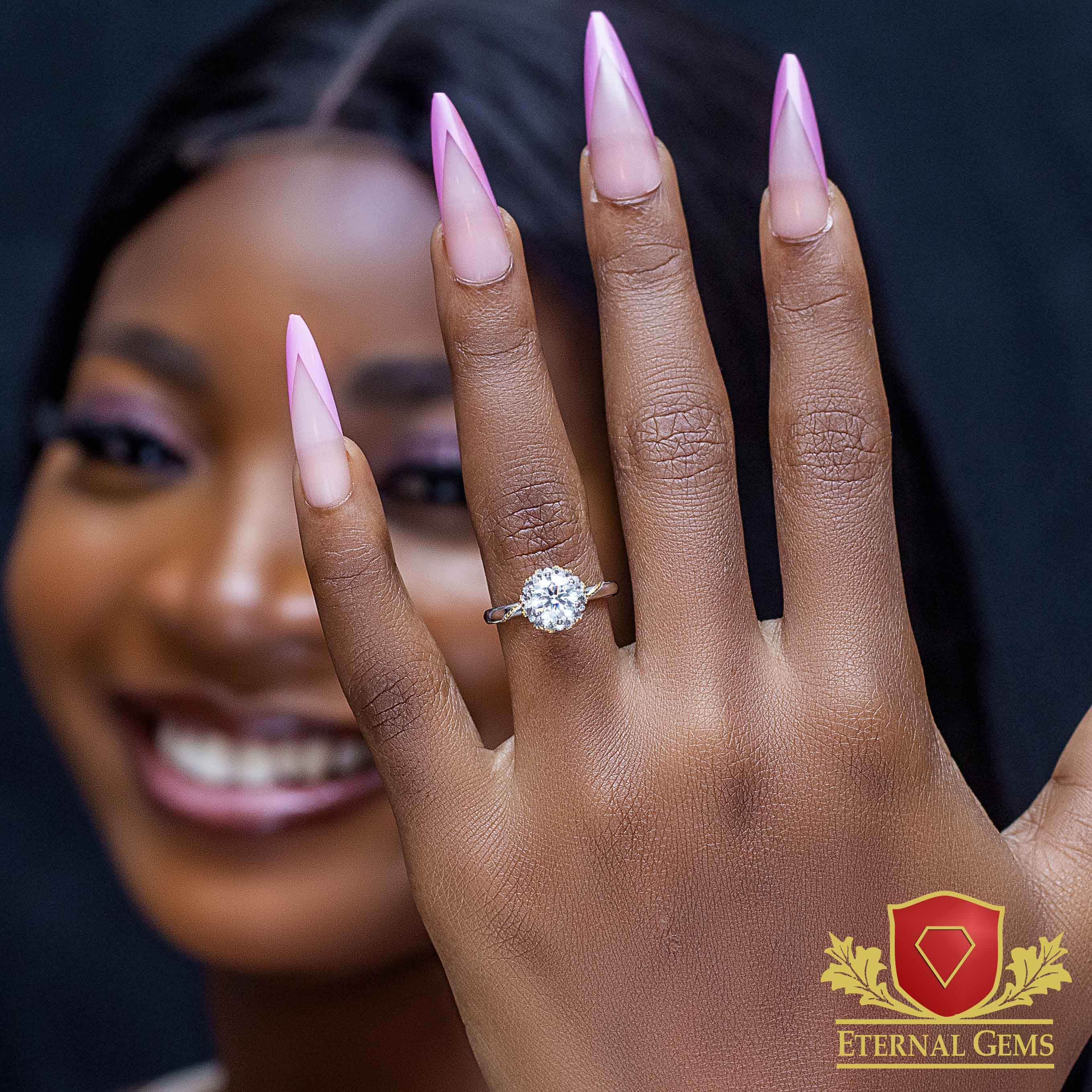 Kdhoms Exquisite Sterling Silver Engagement Ring