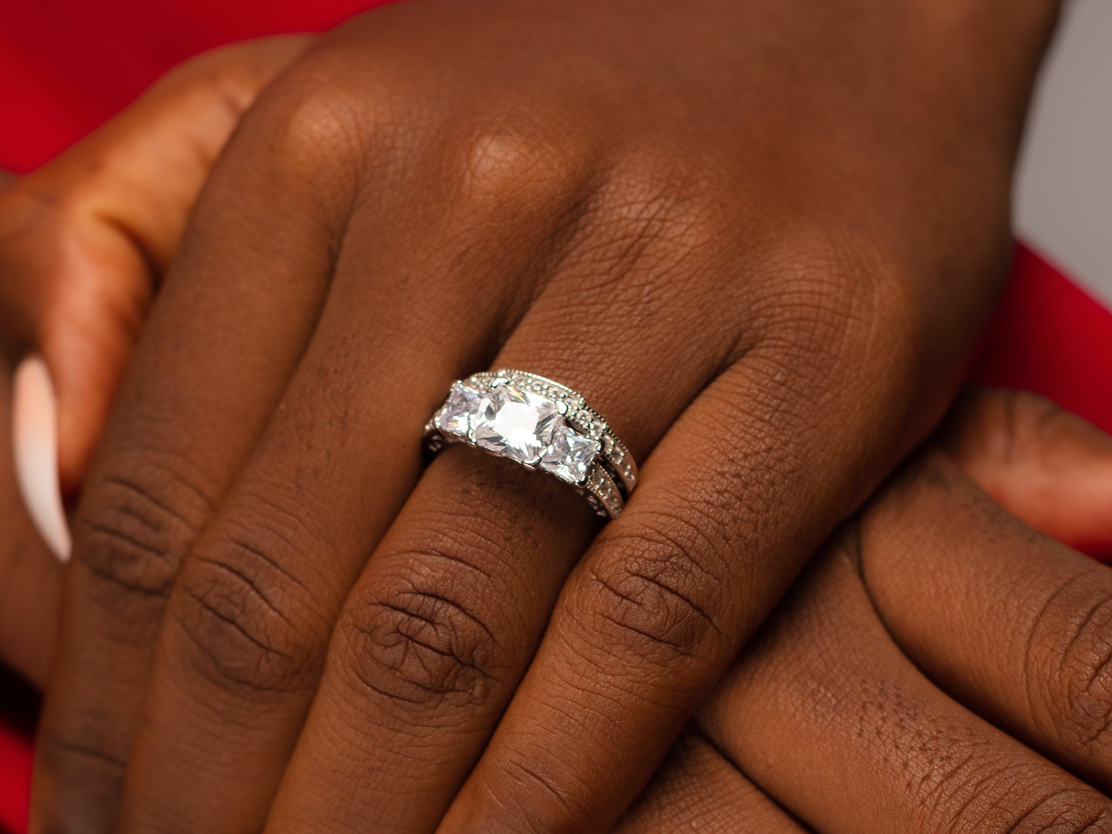 Exclusive Design Sterling Silver Bridal Set