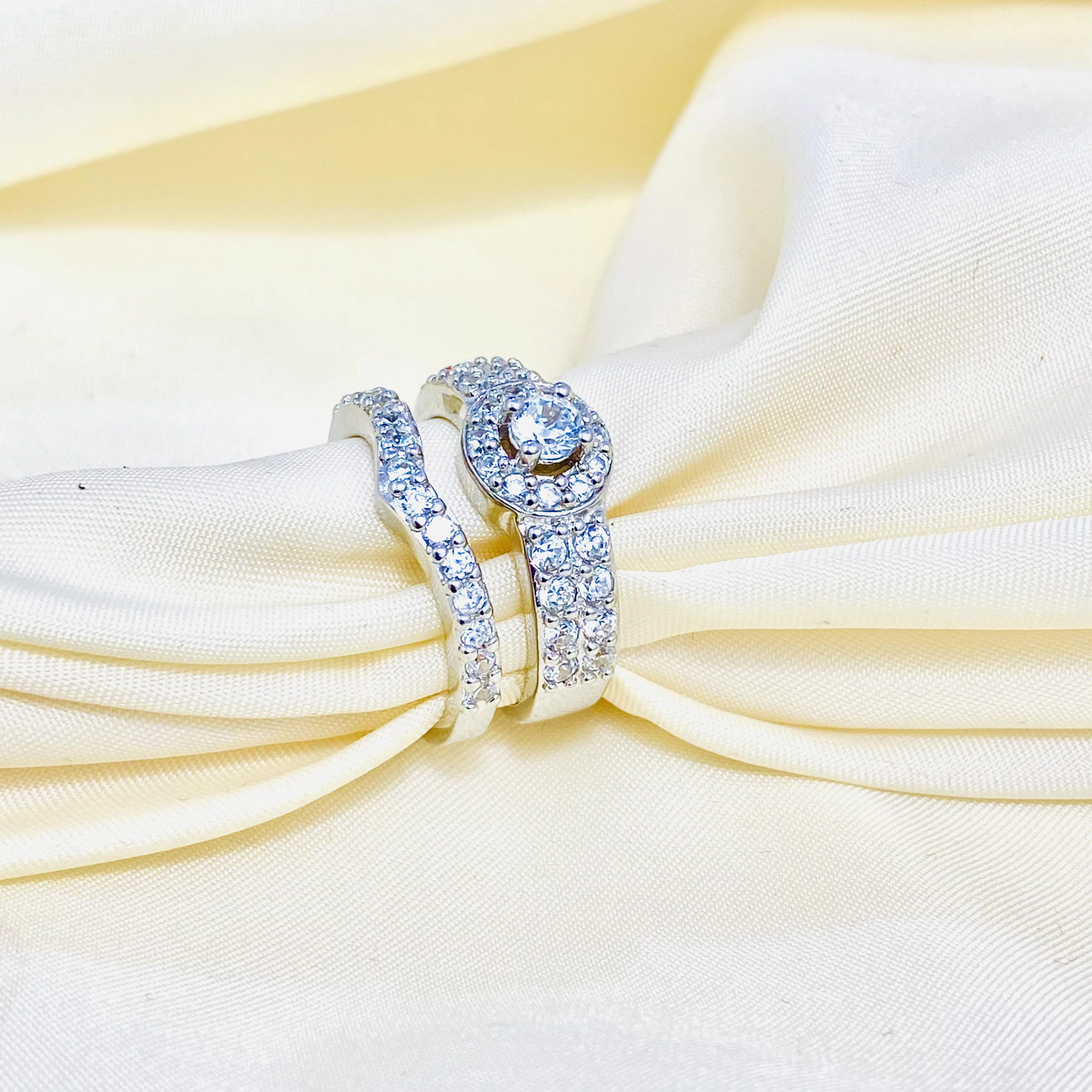 Stunning Silver Bridal set is the perfect set