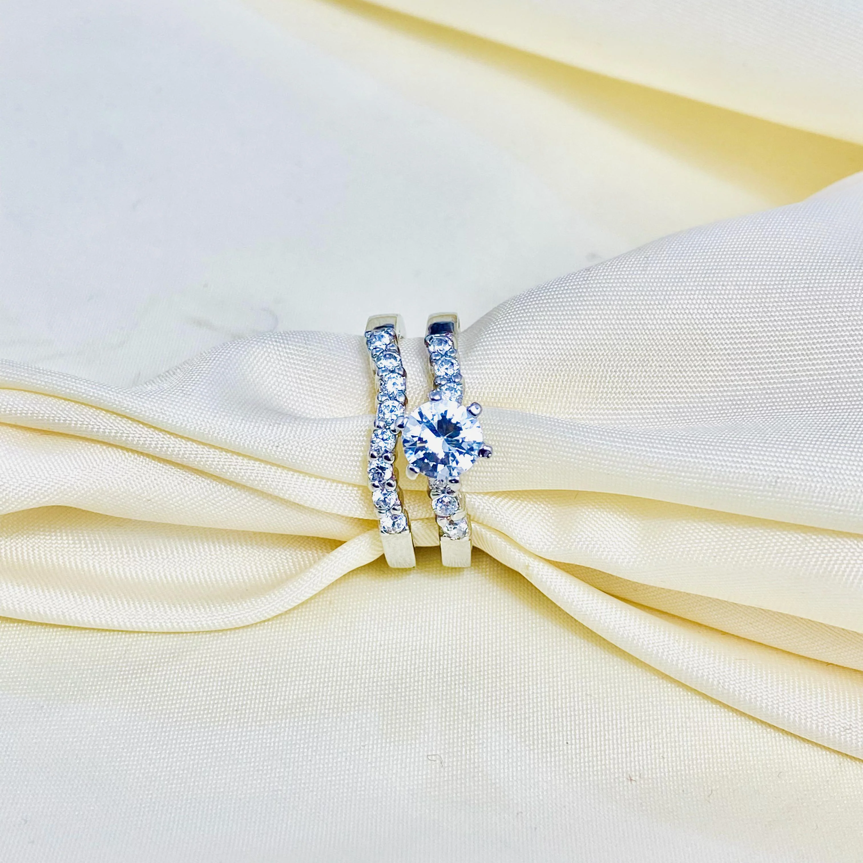 Stunning Silver Bridal set is the perfect set