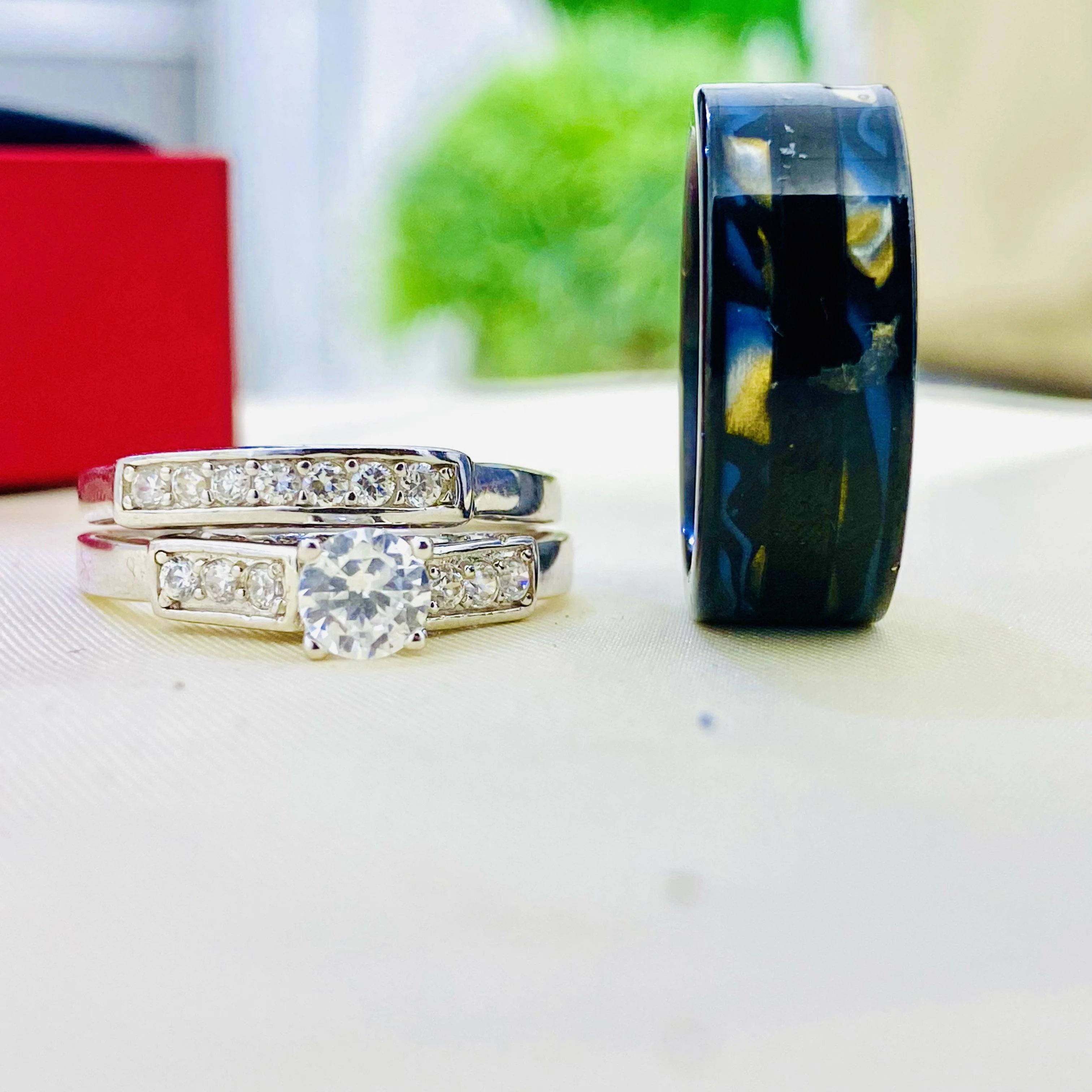Aubree Silver wedding set