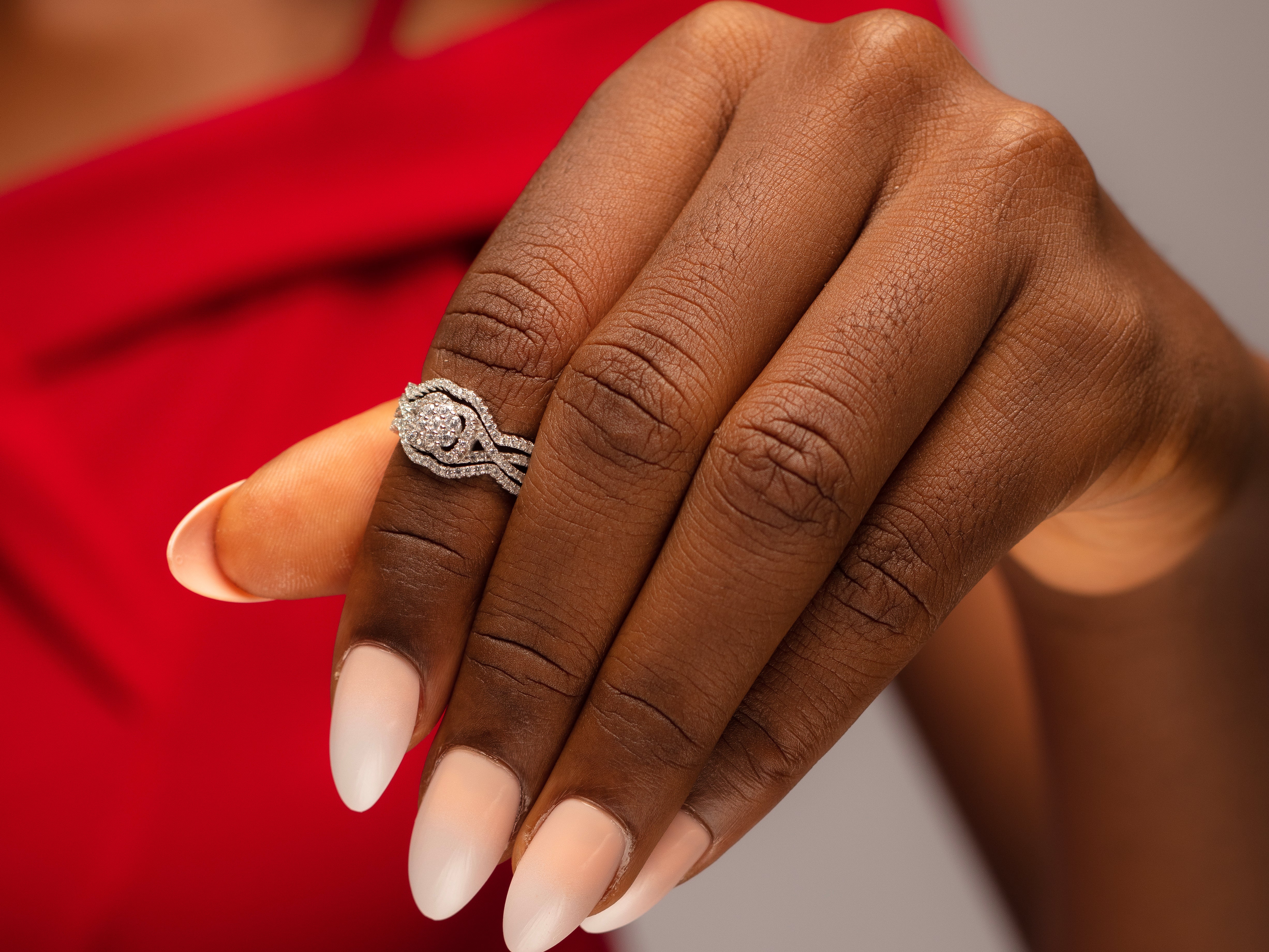 Ruel's Beautiful Crystal Sterling Silver Bridal Set