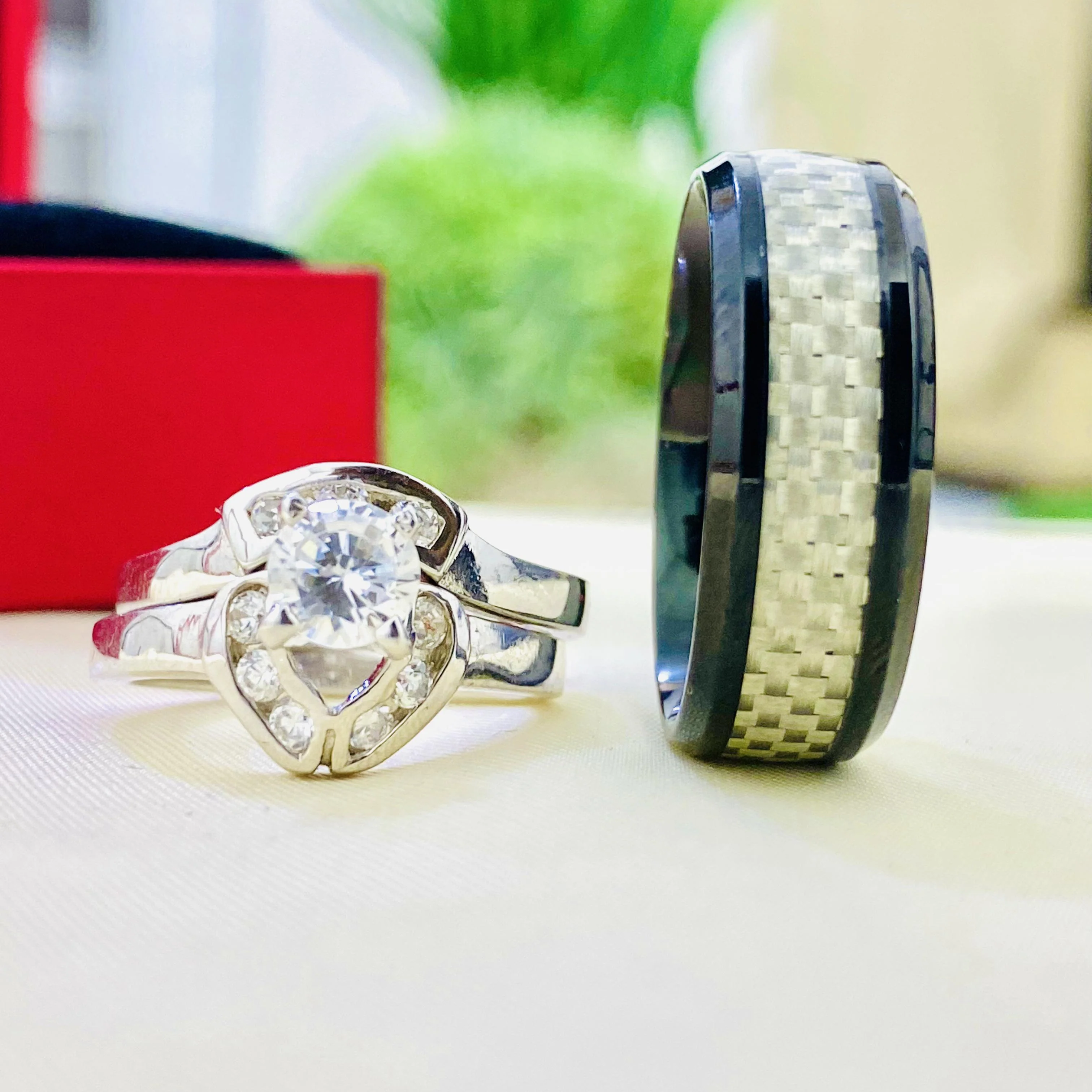 Sutton Silver wedding set