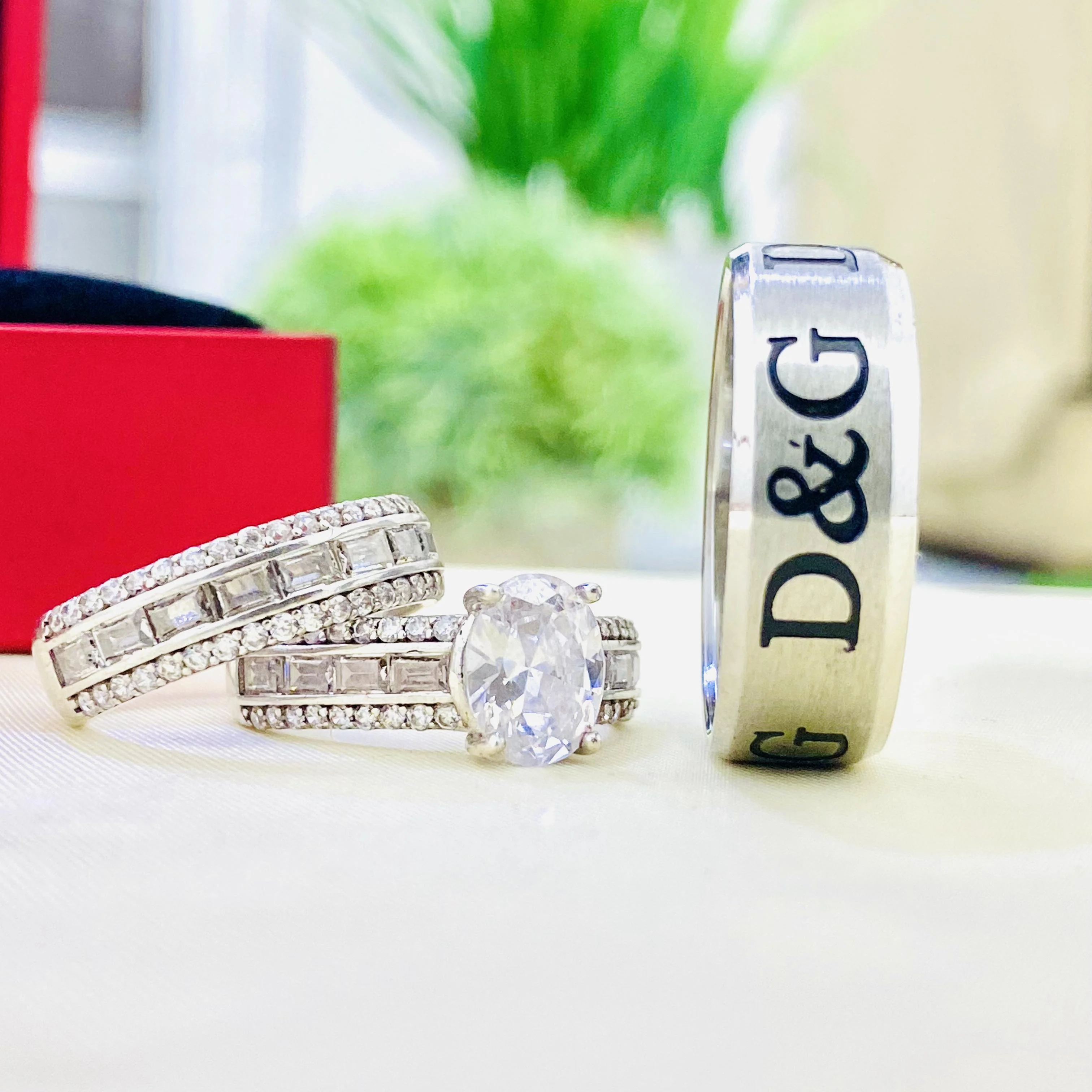 Phoebe Silver wedding set