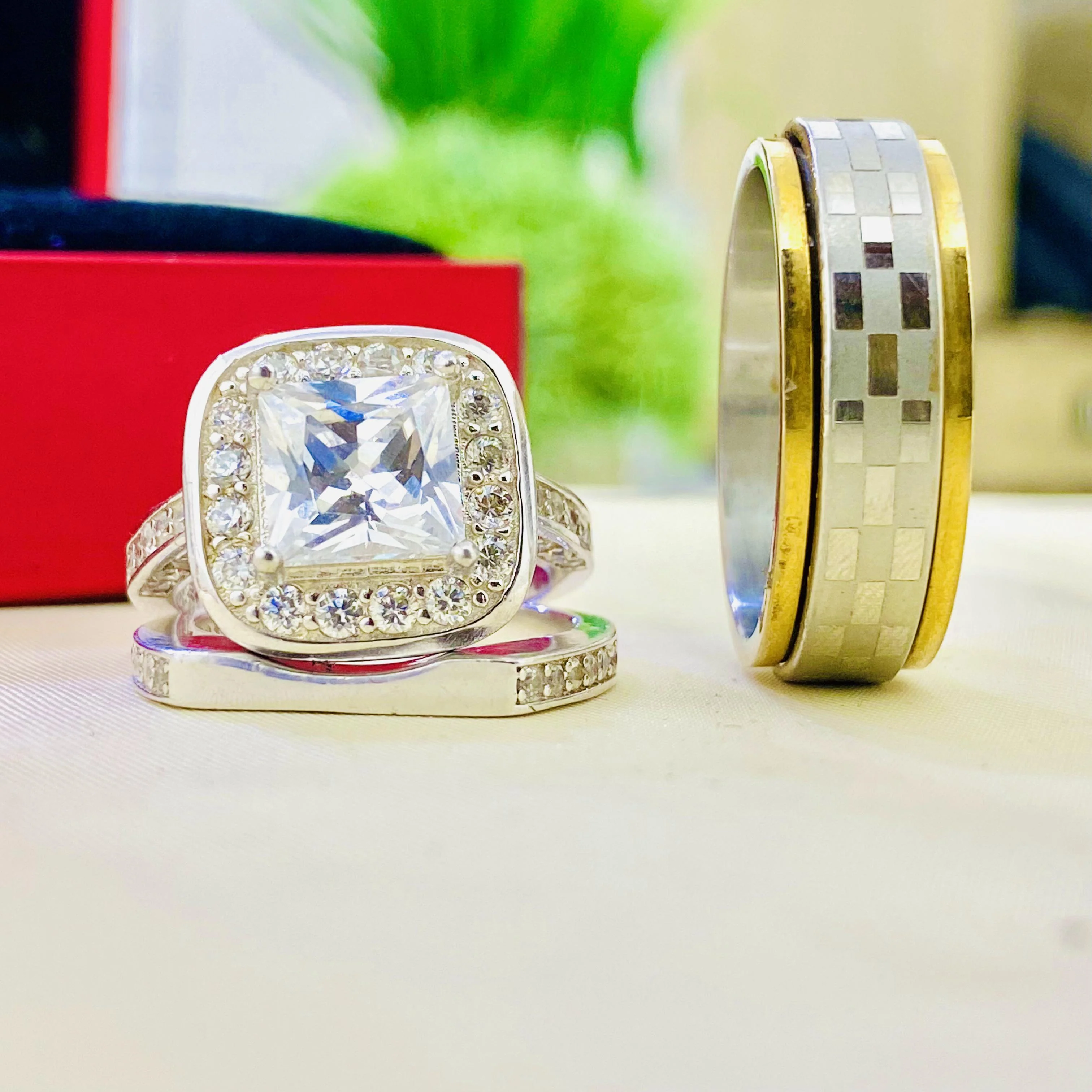 Lilly Silver wedding set