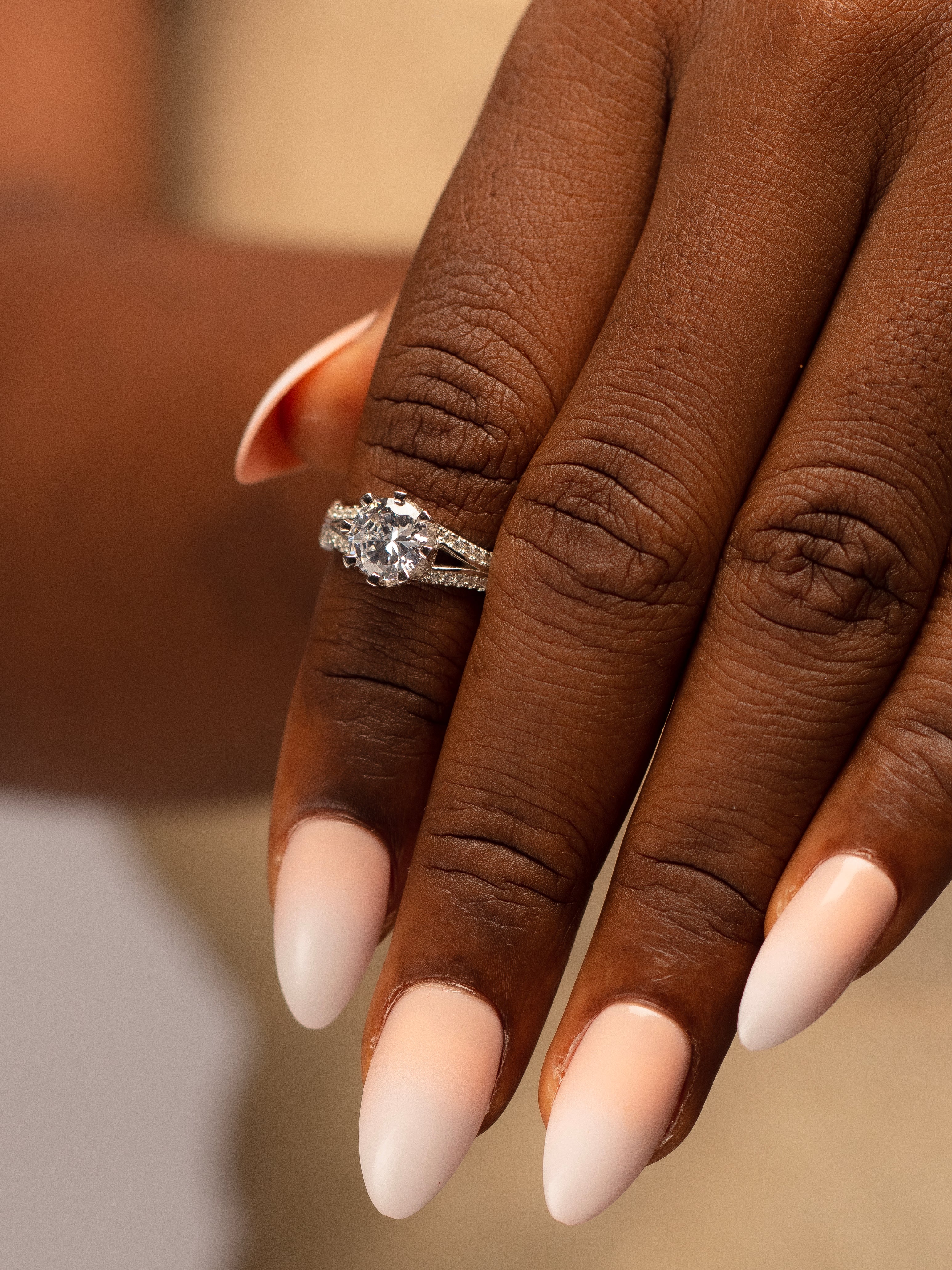 Lily Lustrous Finish Sterling Silver Engagement ring