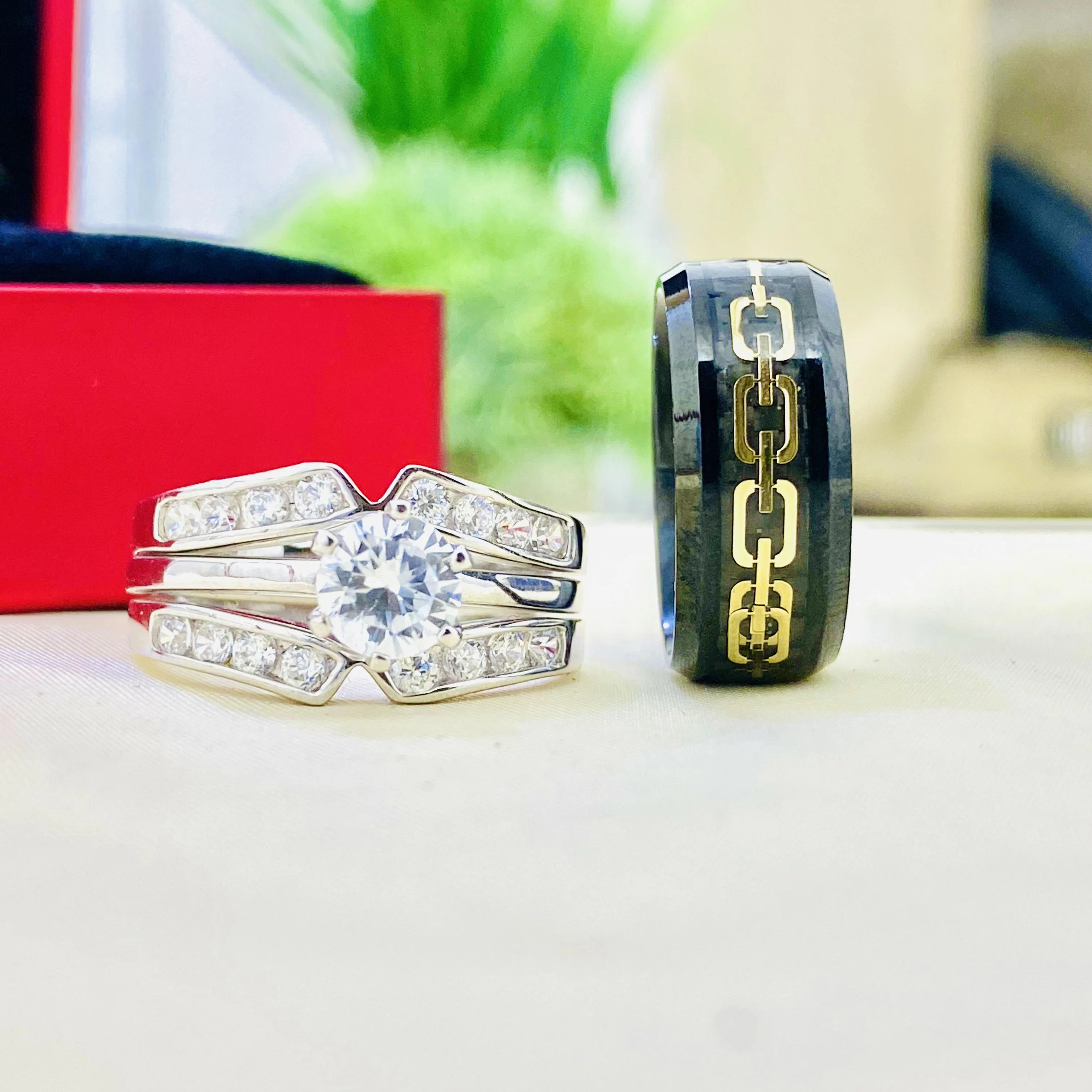Taylor Silver wedding set