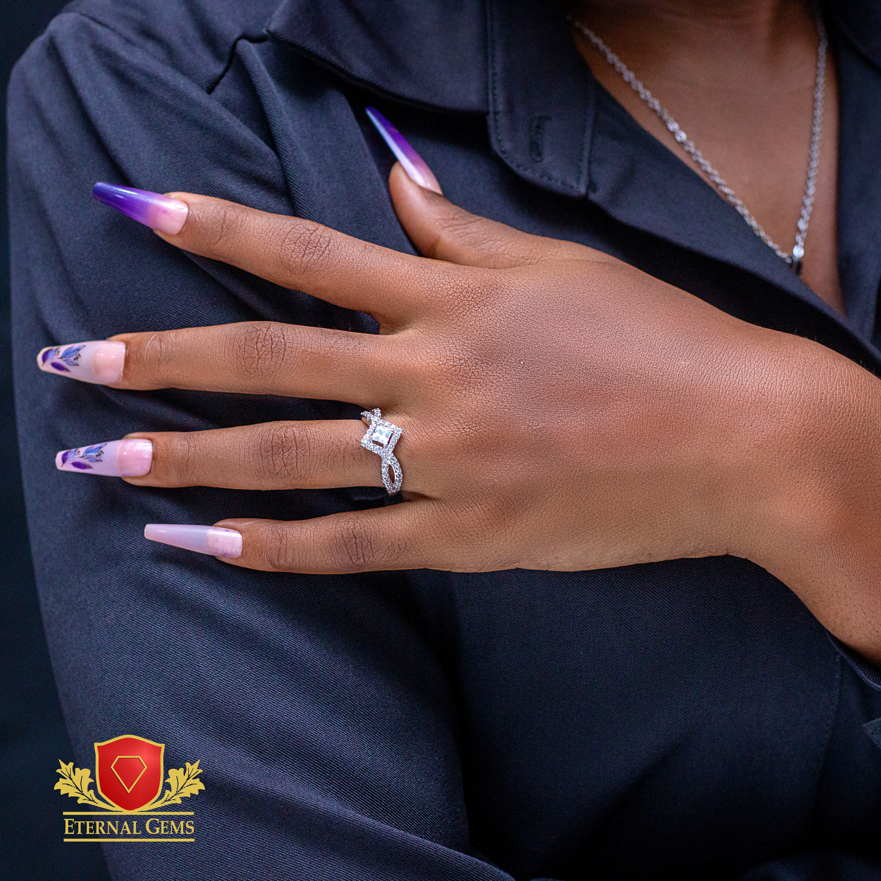 Holly Exquisite Sterling Silver Engagement Ring