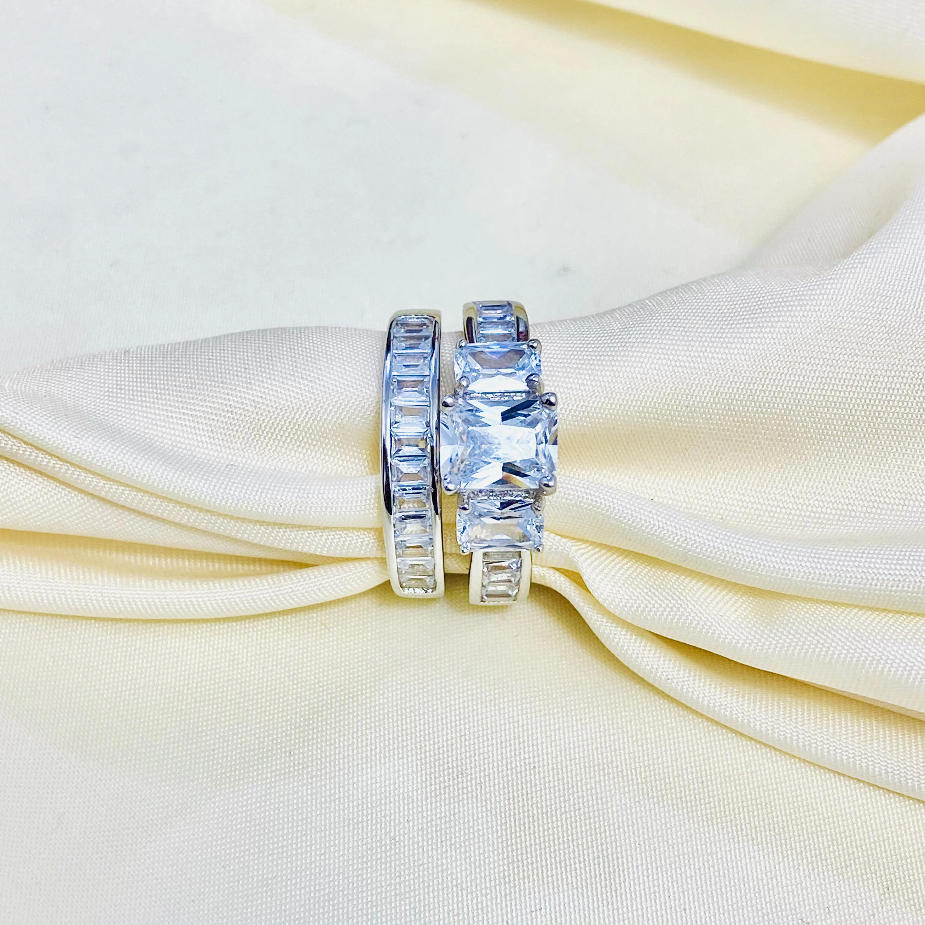 Stunning Silver Bridal set is the perfect set