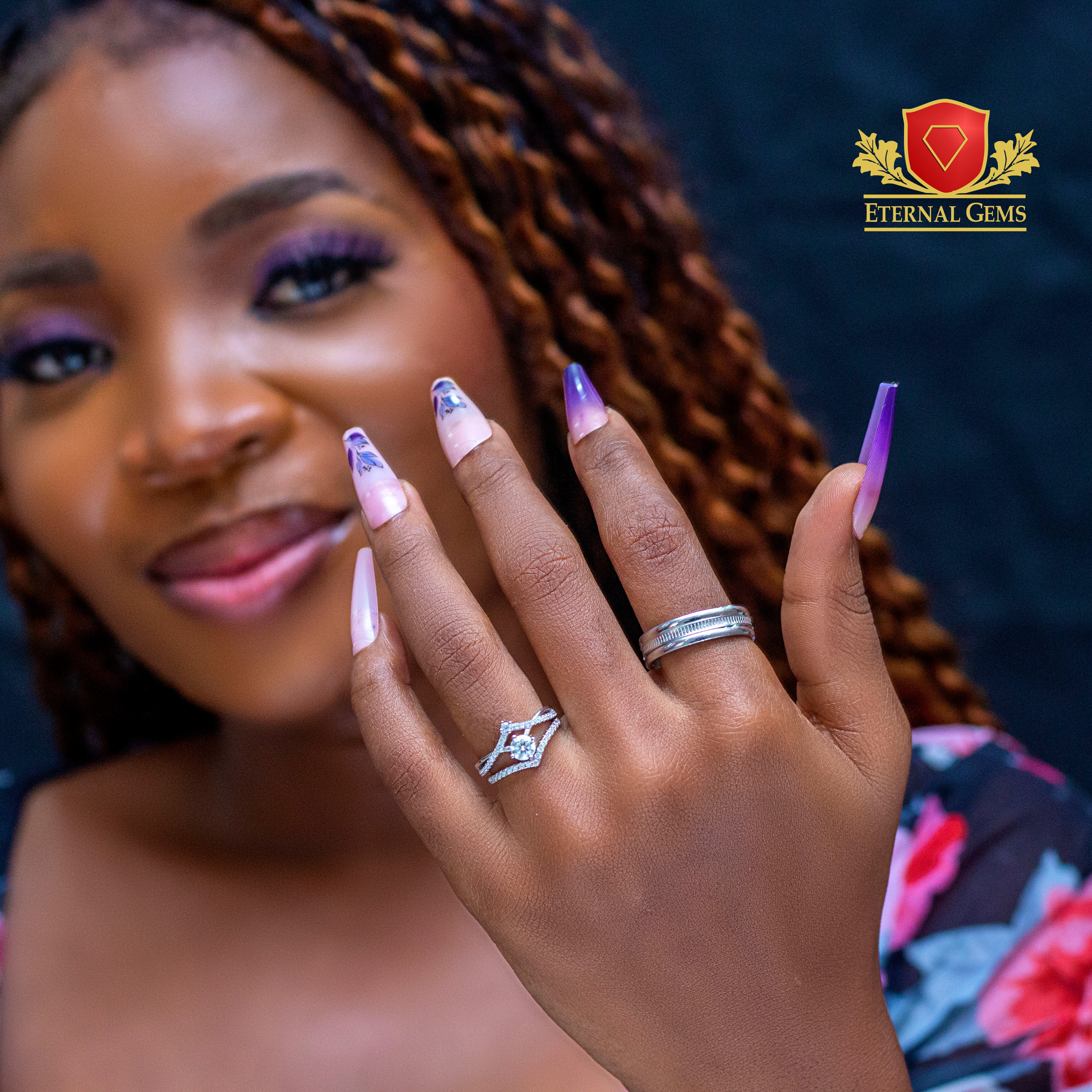 Arielle Sterling Silver Wedding Set
