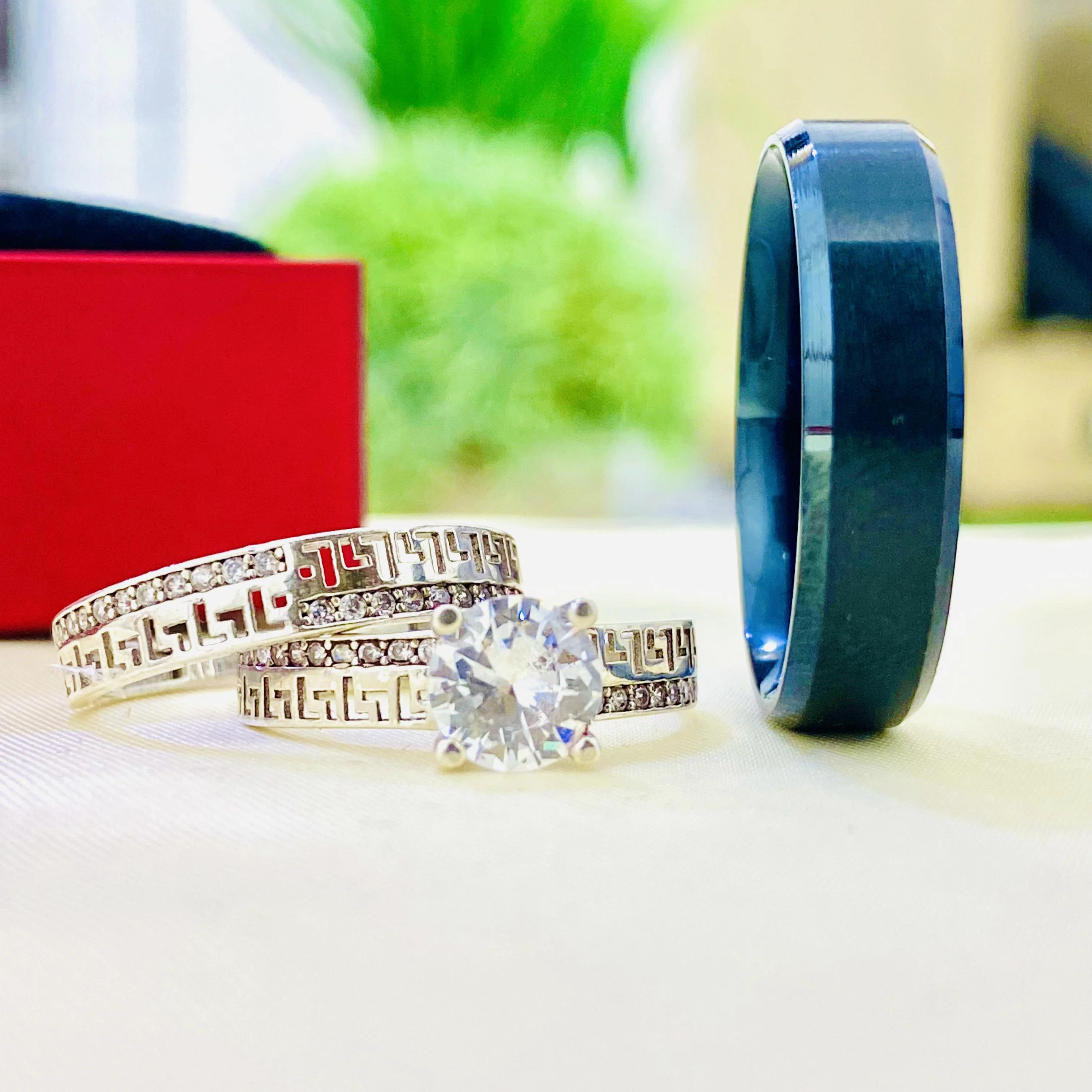 Presley Silver wedding set