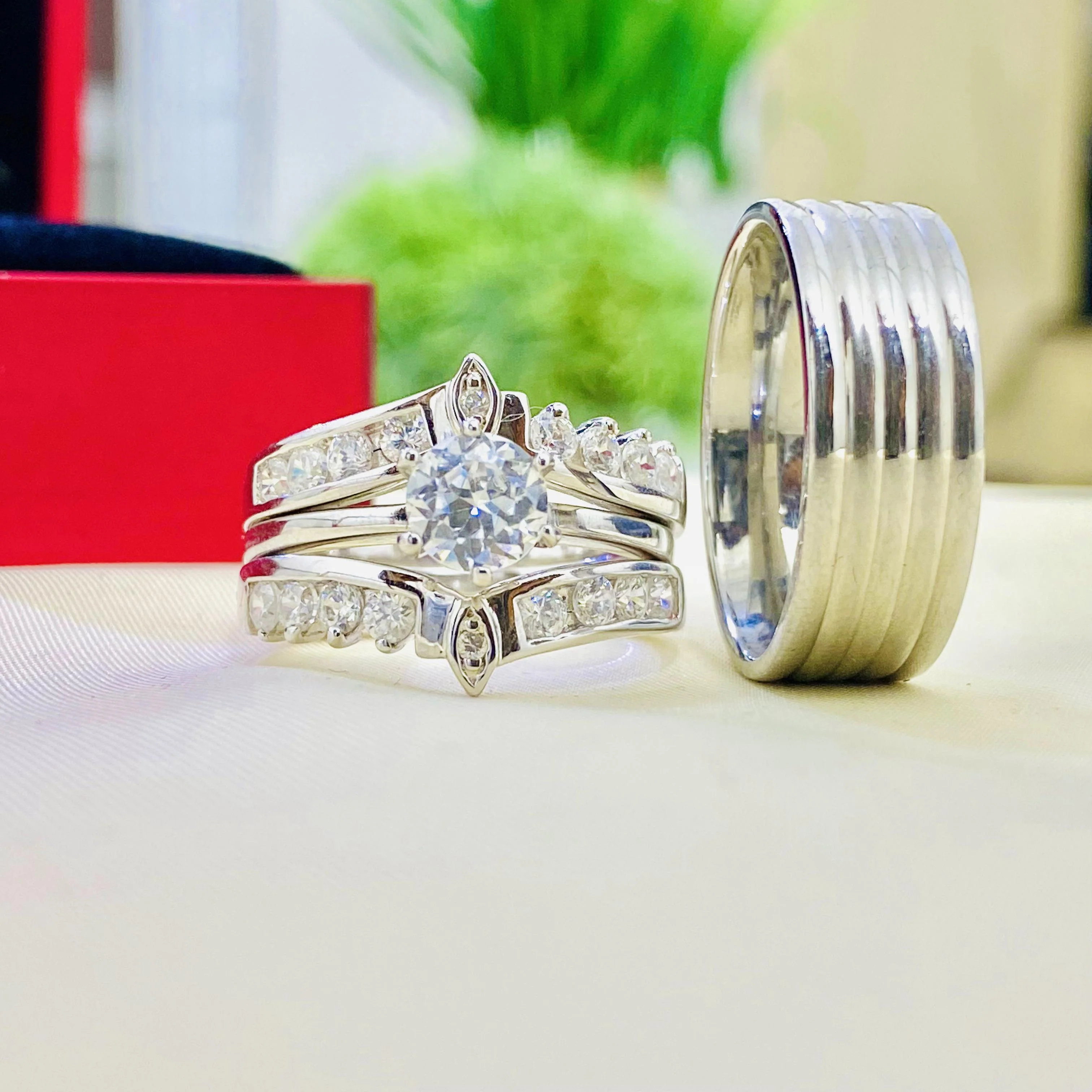 Alana Silver wedding set