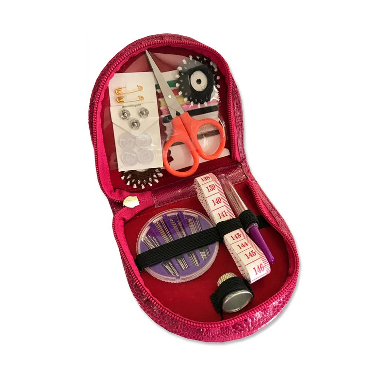 Trousse de couture imitation Croco Fuchsia