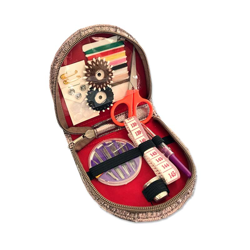 Trousse de couture imitation Croco Prune