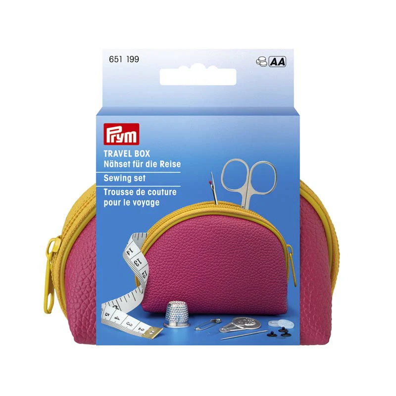 Trousse de couture imitation Cuir Fuchsia