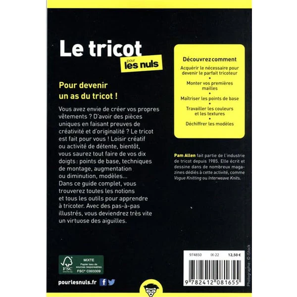 Le tricot pour les nuls 2e ��dition<br> Pam Allen