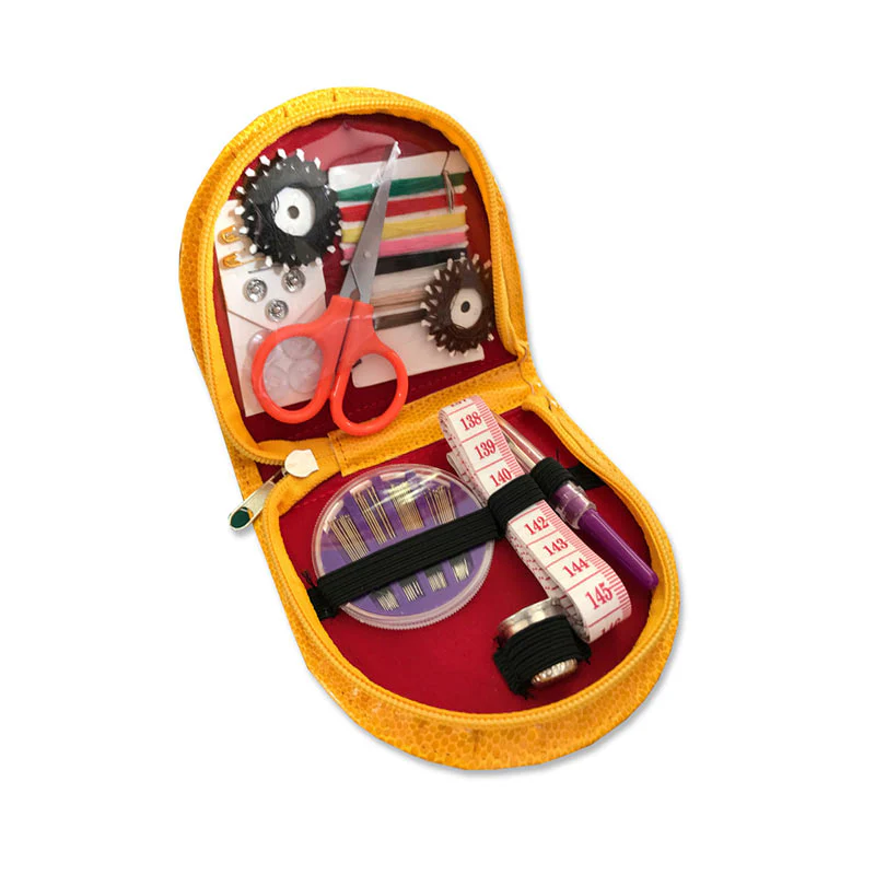 Trousse de couture imitation Croco Jaune