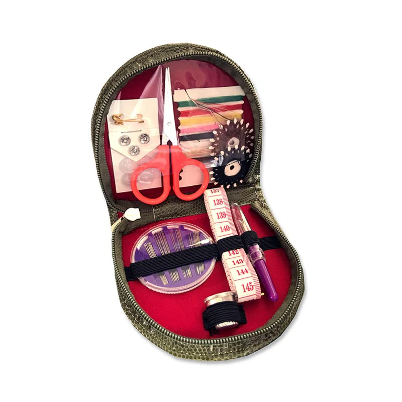 Trousse de couture imitation Croco Kaki