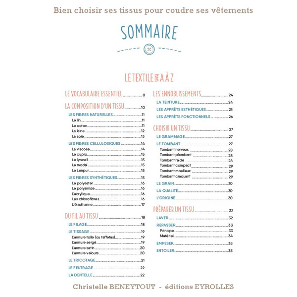 Bien choisir ses tissus pour coudre ses v��tements<br> Christelle Beneytout