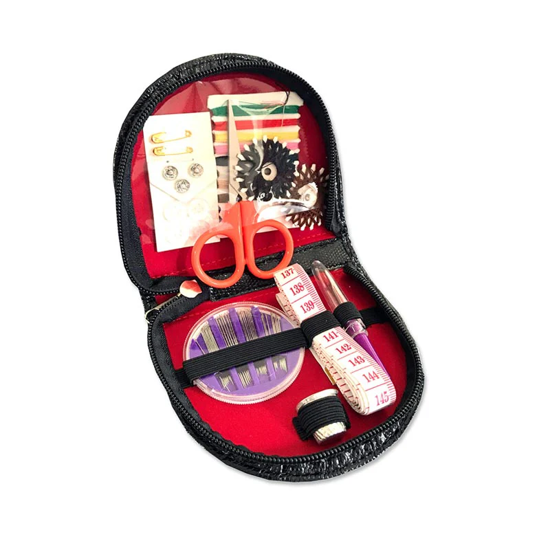 Trousse de couture imitation Croco Noire