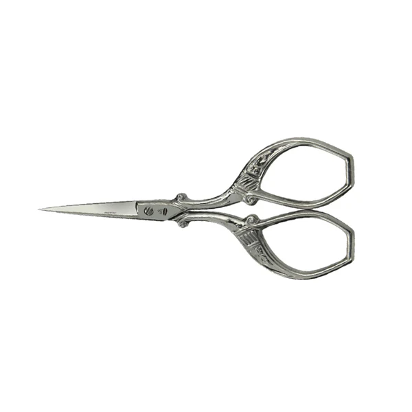 Ciseaux broderie Fleurs<br> Argent 9cm