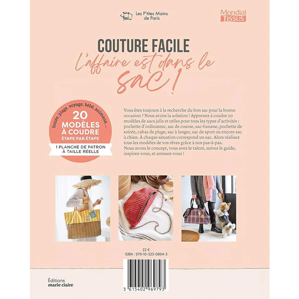 Couture facile l'affaire est dans le sac !<br> Les P'tites Mains de Paris