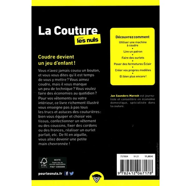 La couture pour les nuls | Format poche<br> Jan Saunders Maresh
