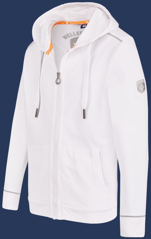 Yacht Hoodie Men French Terry 400, White - Wellensteyn Outlet