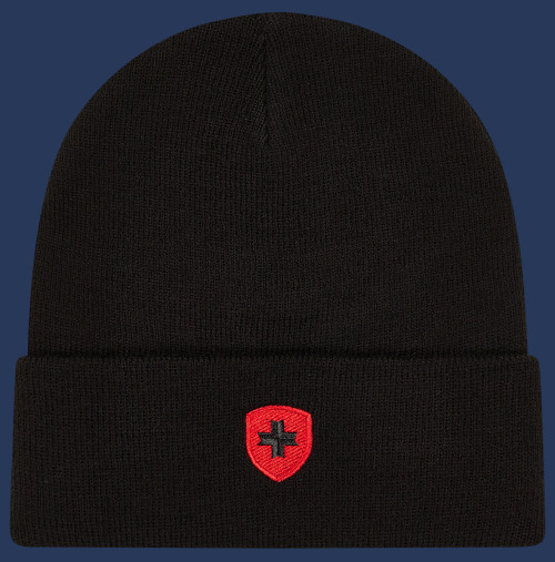 Hafenmütze Classicstrick, Schwarz/Rot - Wellensteyn Outlet