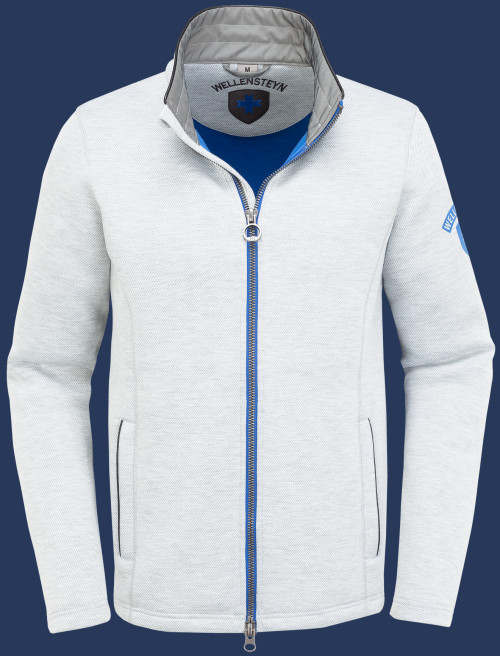 Tampa Men ScubaDotSweat, Lightgreymelange/Royalblue - Wellensteyn Outlet