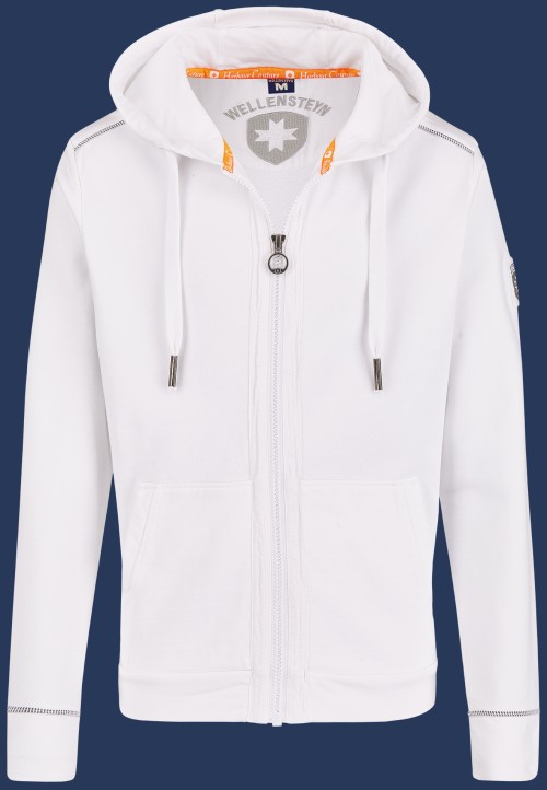 Yacht Hoodie Men French Terry 400, White - Wellensteyn Outlet