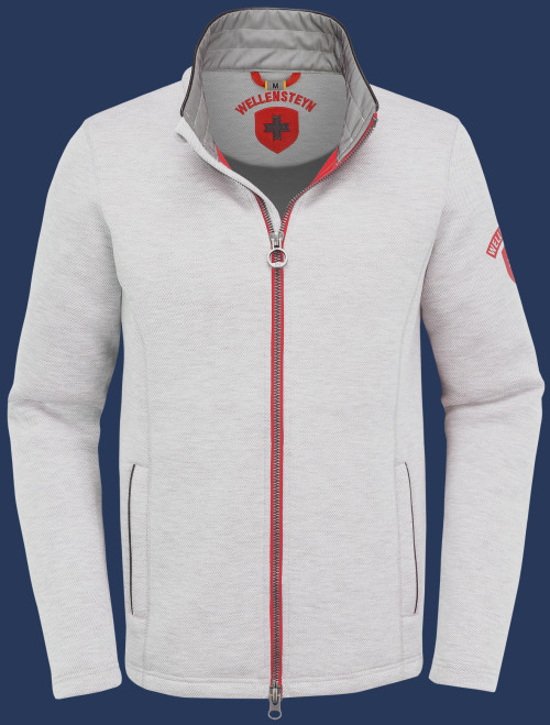 Tampa Men ScubaDotSweat, Lightgreymelange/Red - Wellensteyn Outlet