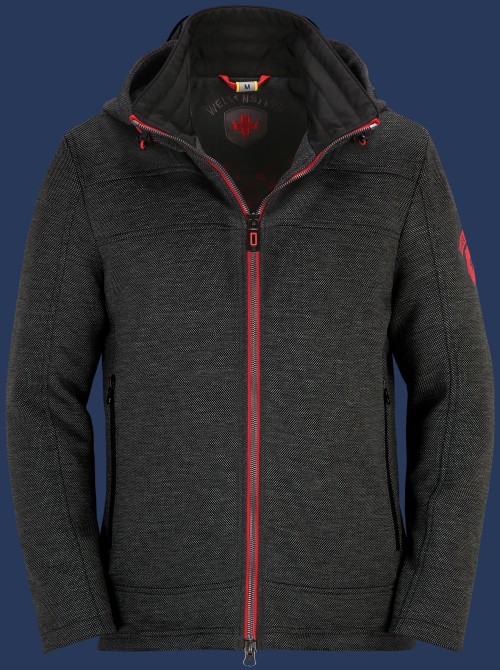 Florida Men TechChesSweat, Darkgreymelange/Red - Wellensteyn Outlet