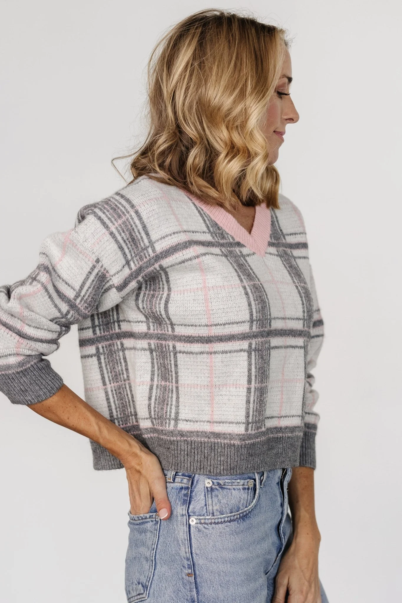 Verbier Sweater | Gray + Blush