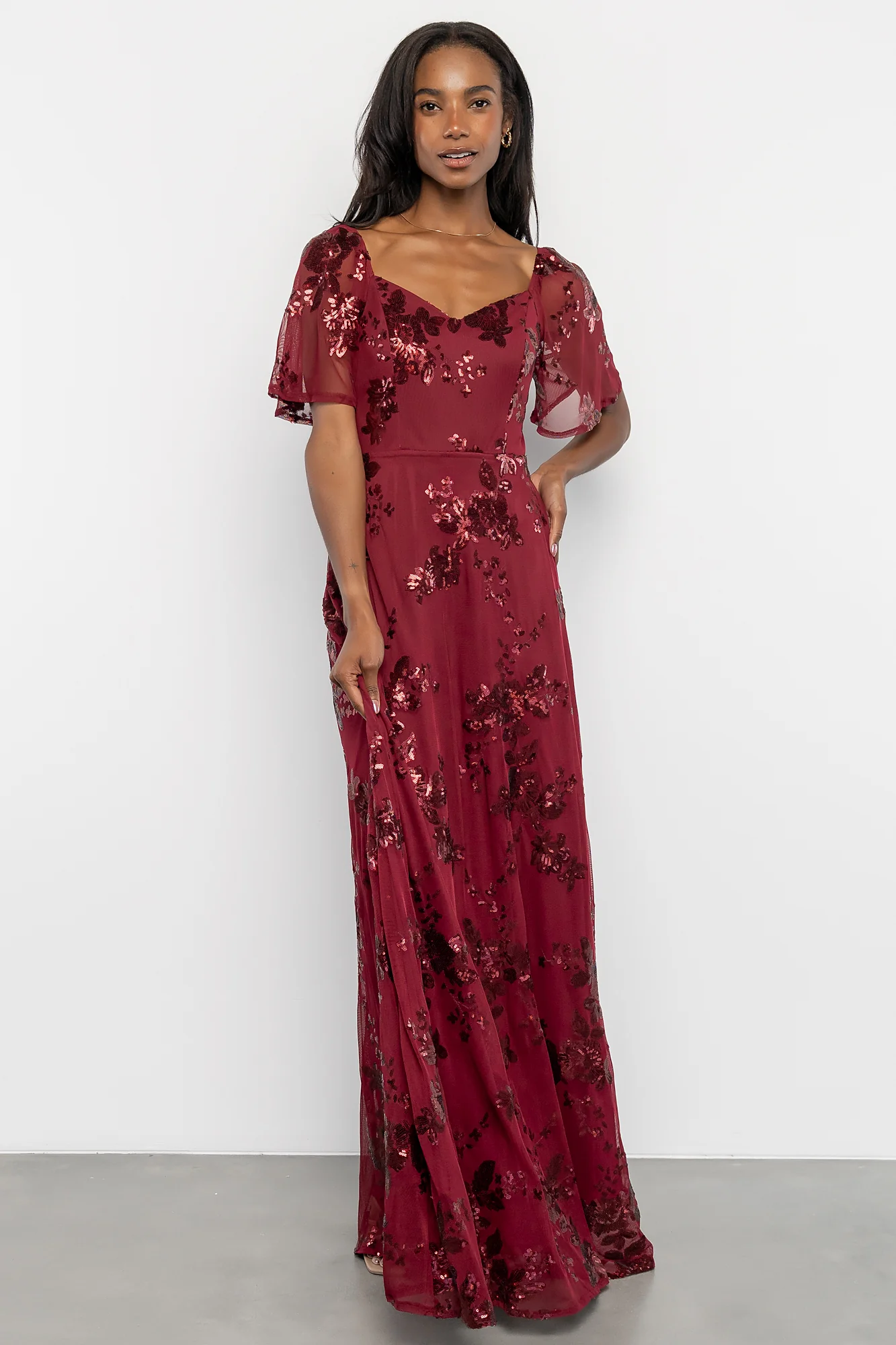 Karina Sequin Maxi Dress | Wine