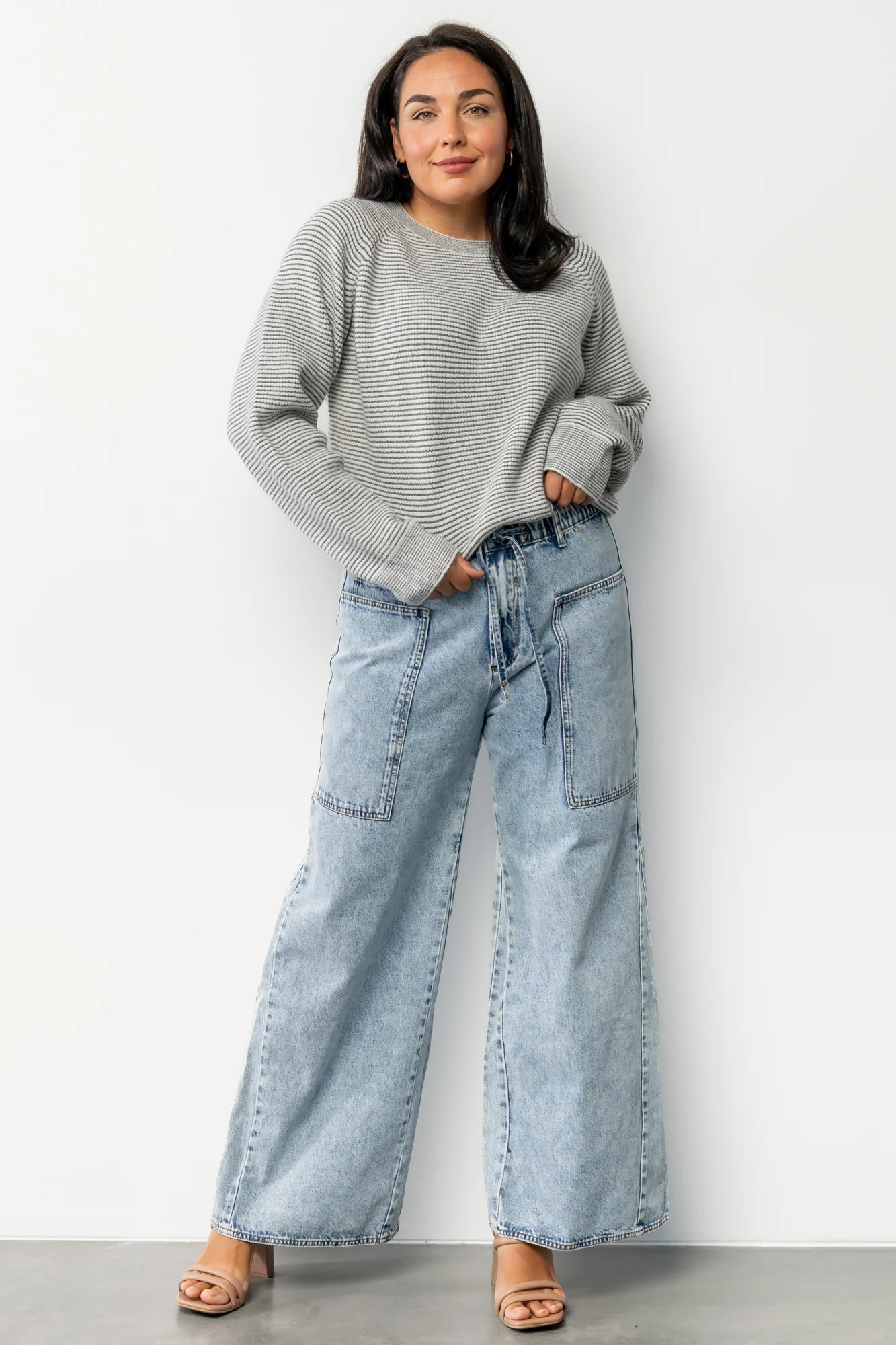 Zadie Striped Sweater | Ivory + Olive