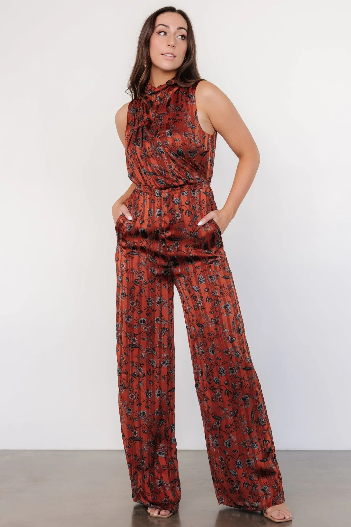 Suni Sleeveless Jumpsuit | Copper + Slate Floral
