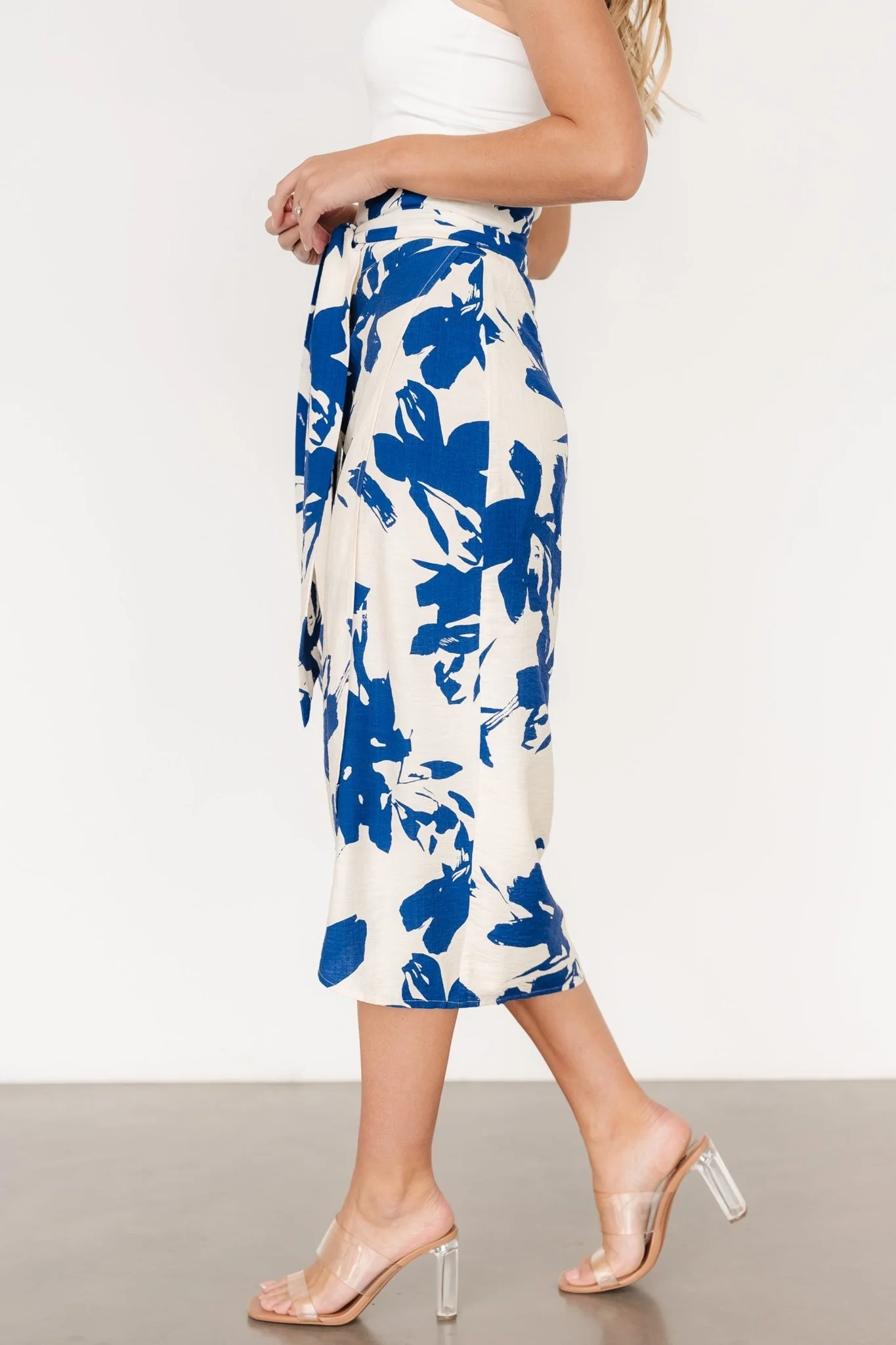 Vista Wrap Midi Skirt | Blue Print