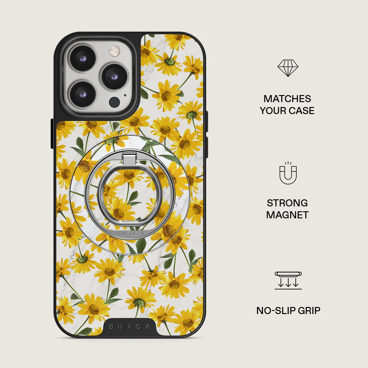 Summer Scent - Yellow Flower Magnetic Ring Holder