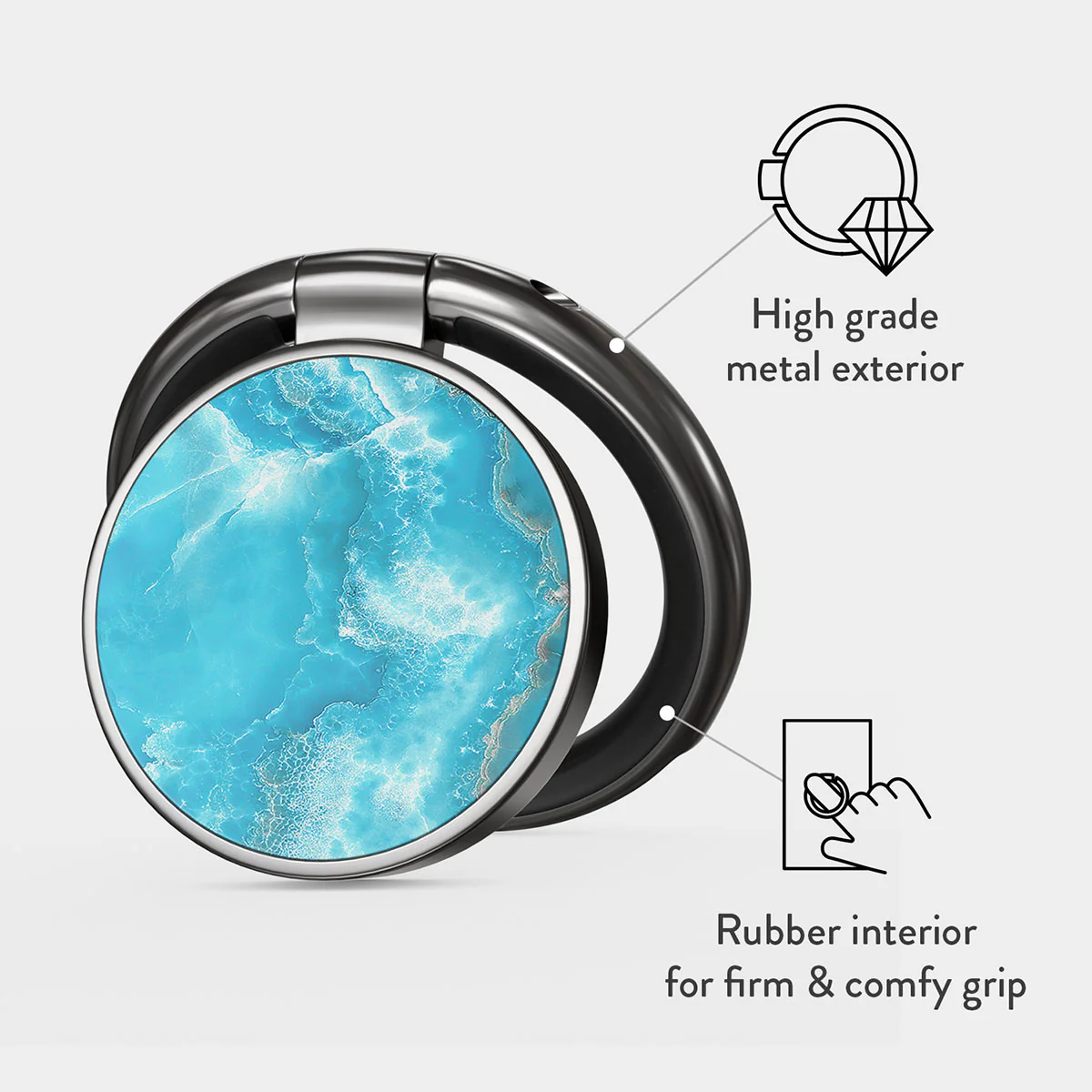Ocean Waves - Blue Adhesive Ring Holder